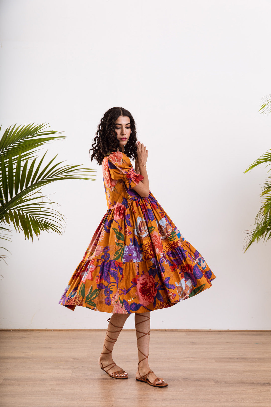 Mustard bali short dress