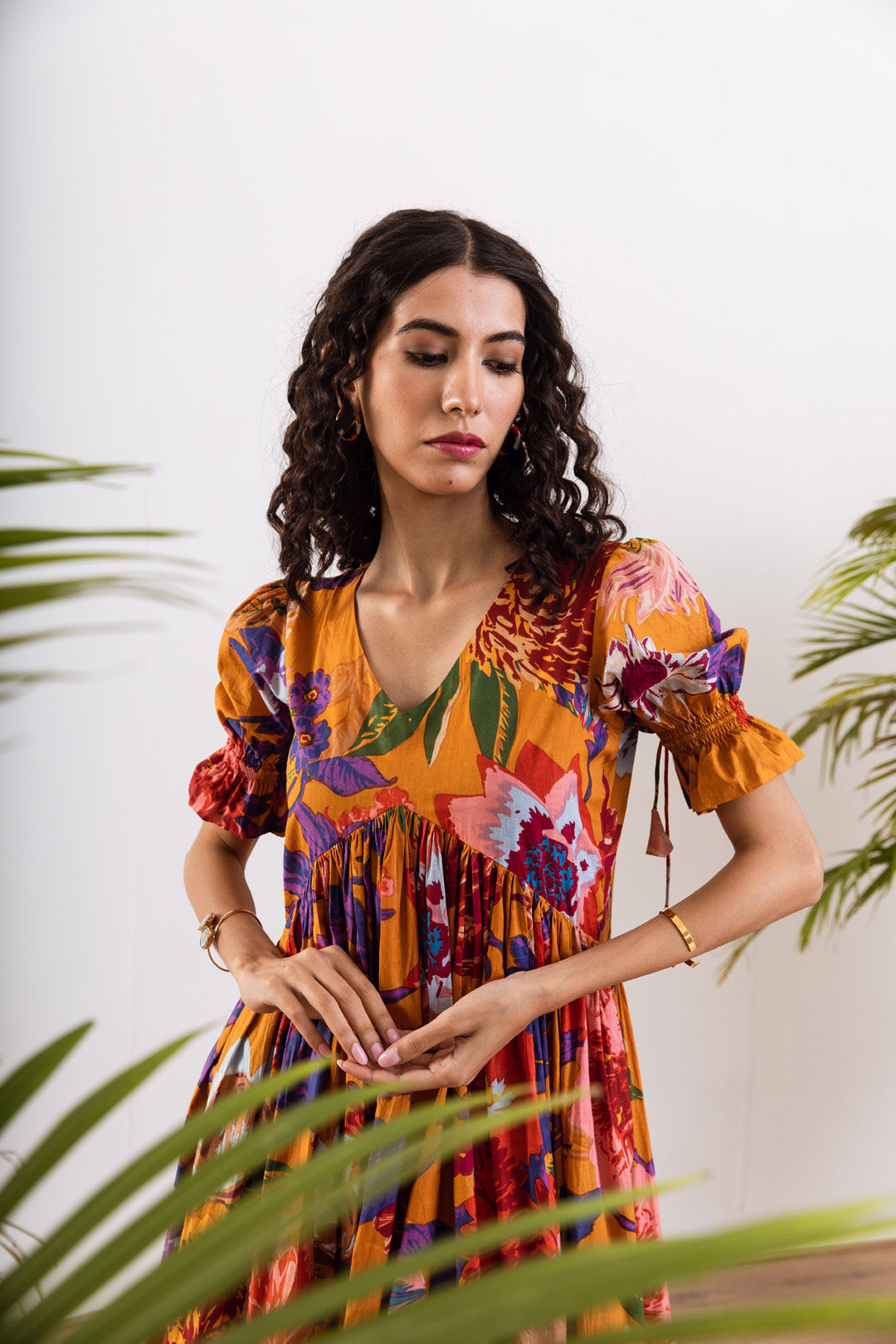 Mustard bali short dress