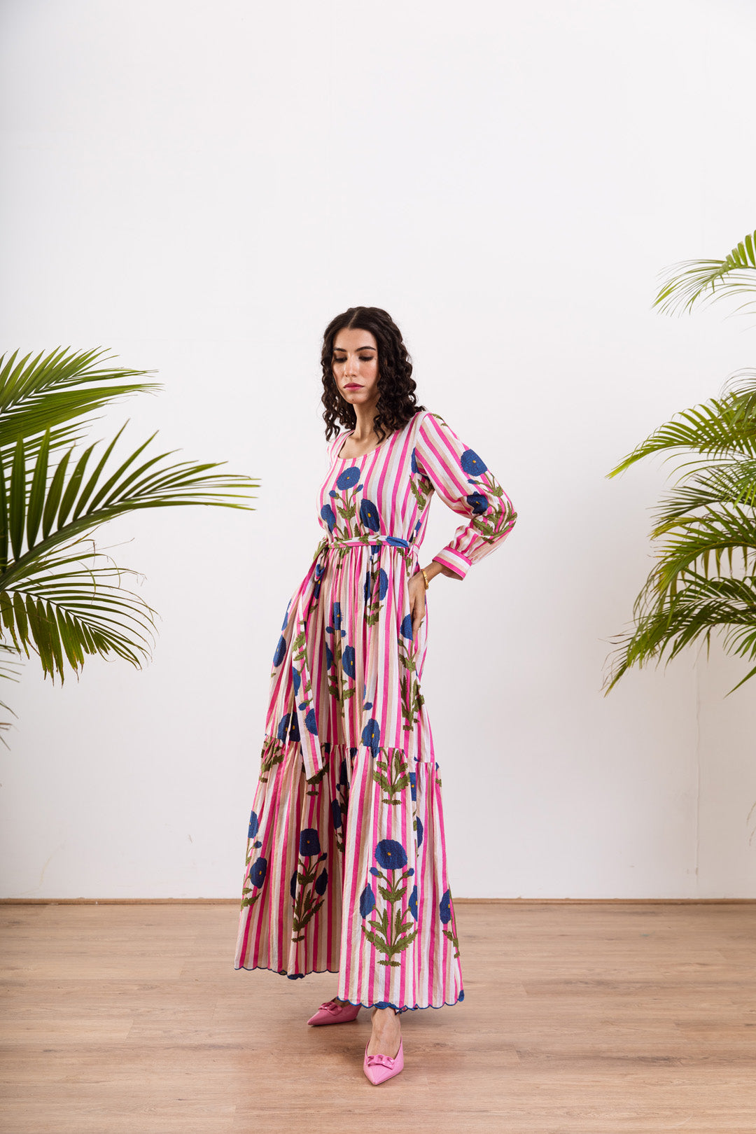 Blue Mughal stripe  Maxi