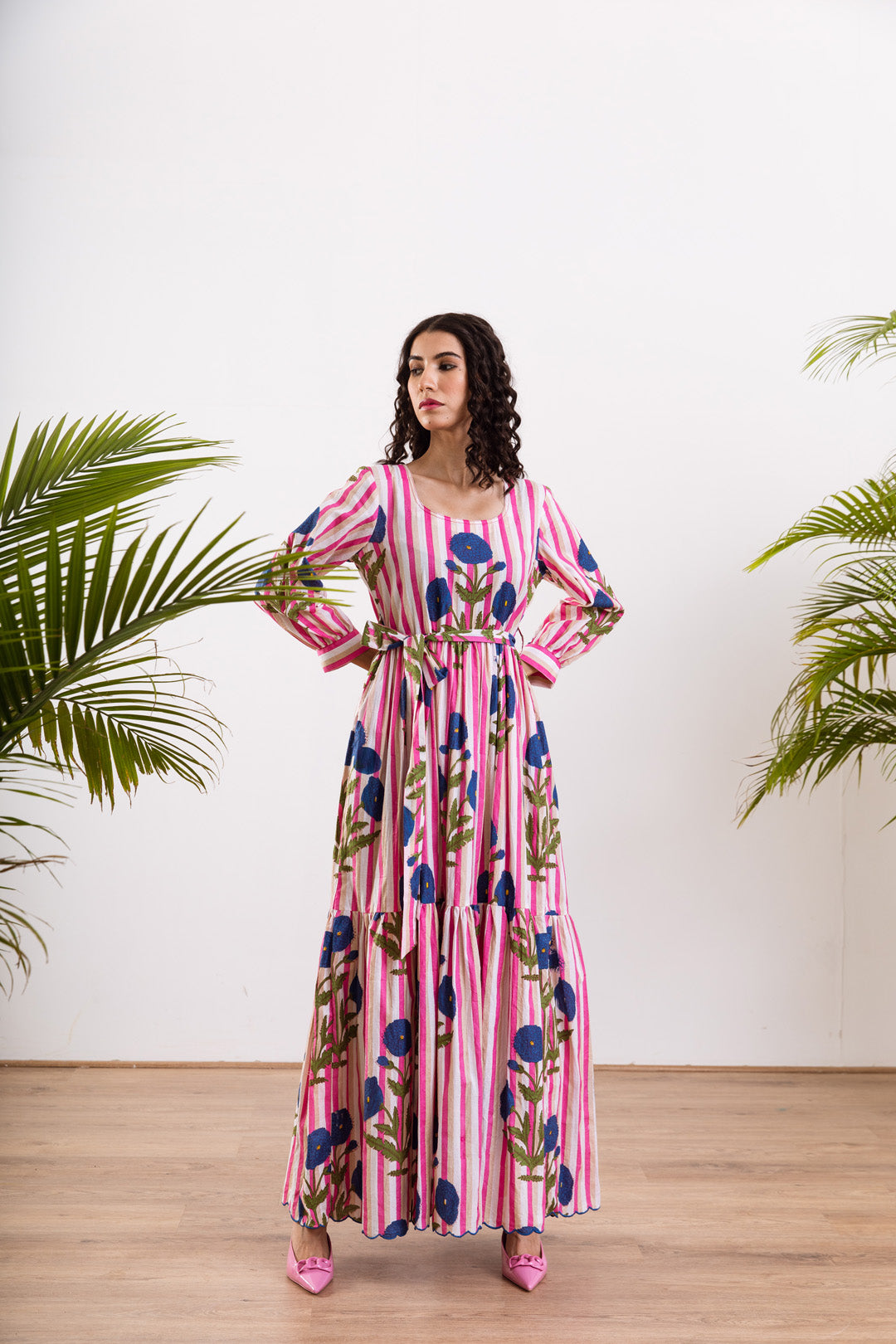 Blue Mughal stripe  Maxi