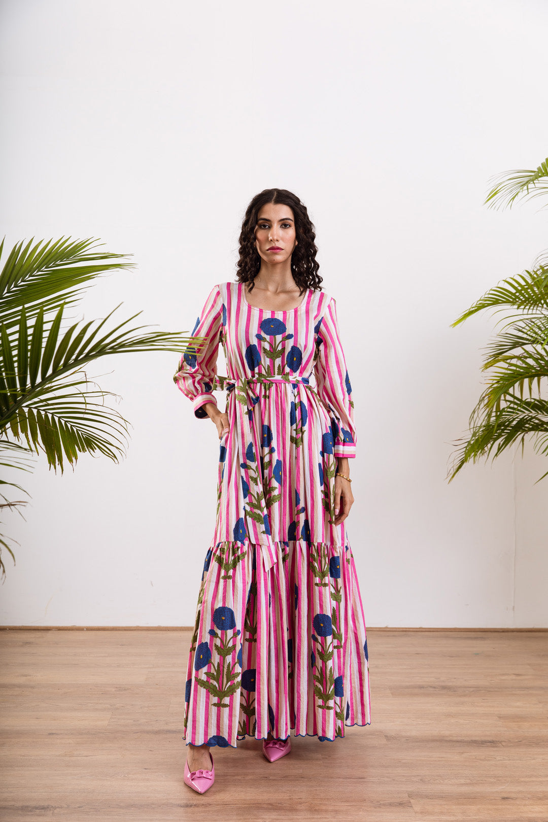 Blue Mughal stripe  Maxi