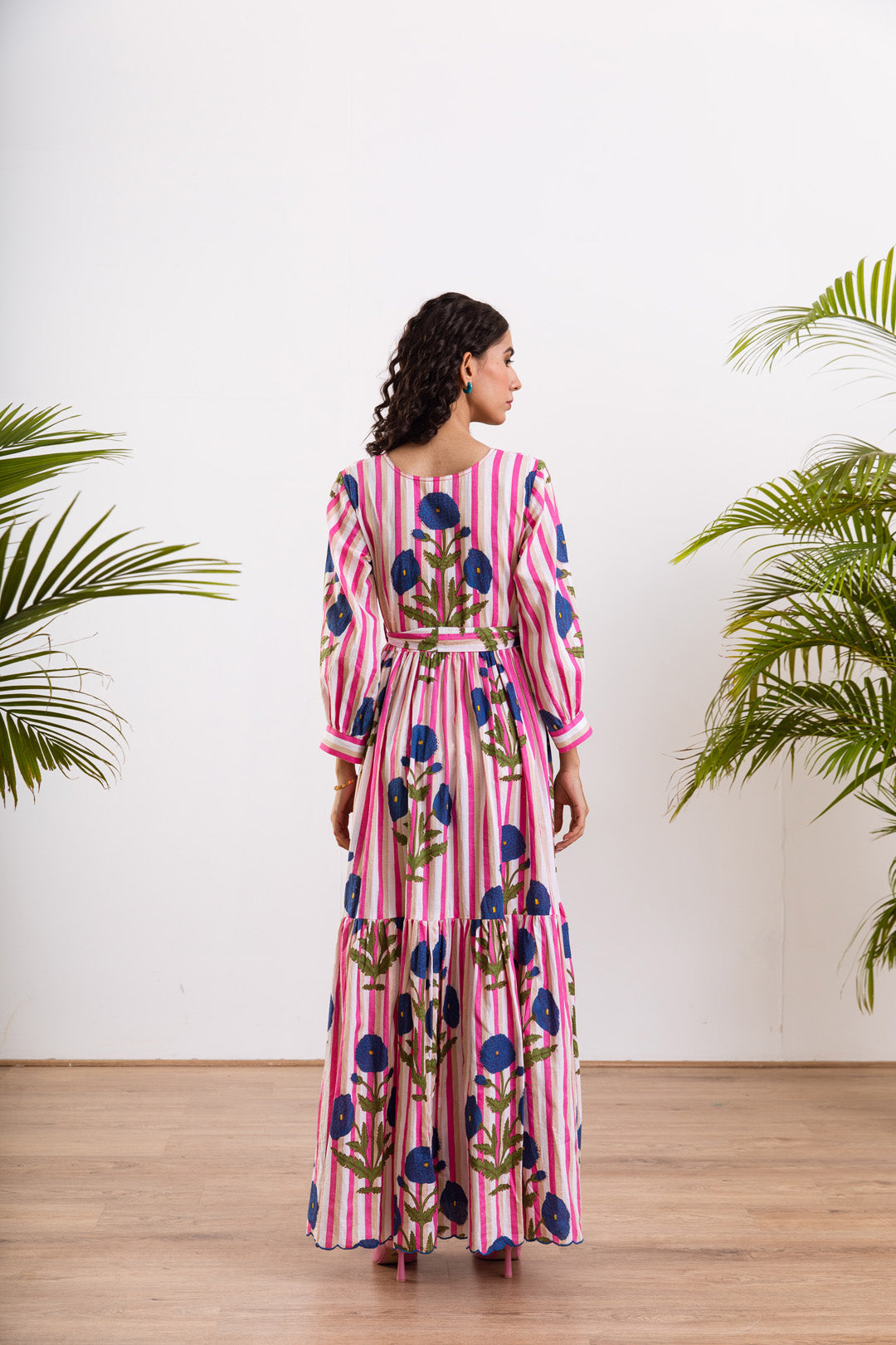 Blue Mughal stripe  Maxi