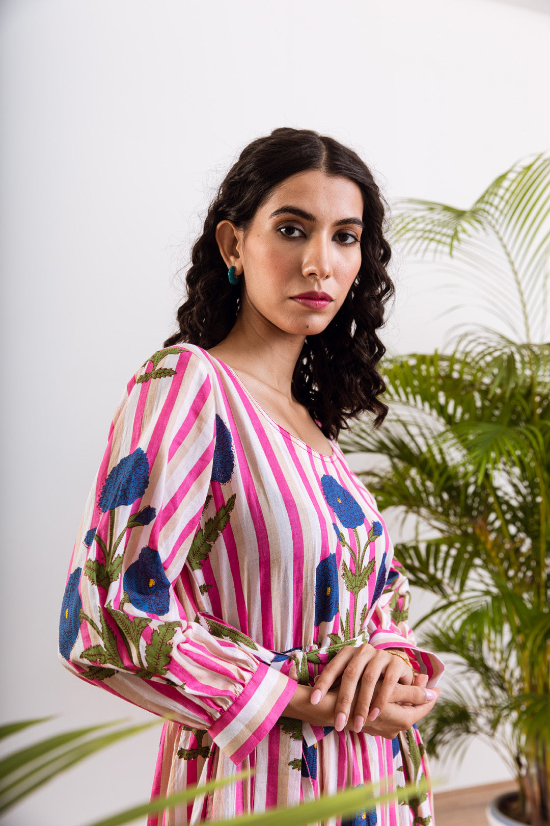 Blue Mughal stripe  Maxi