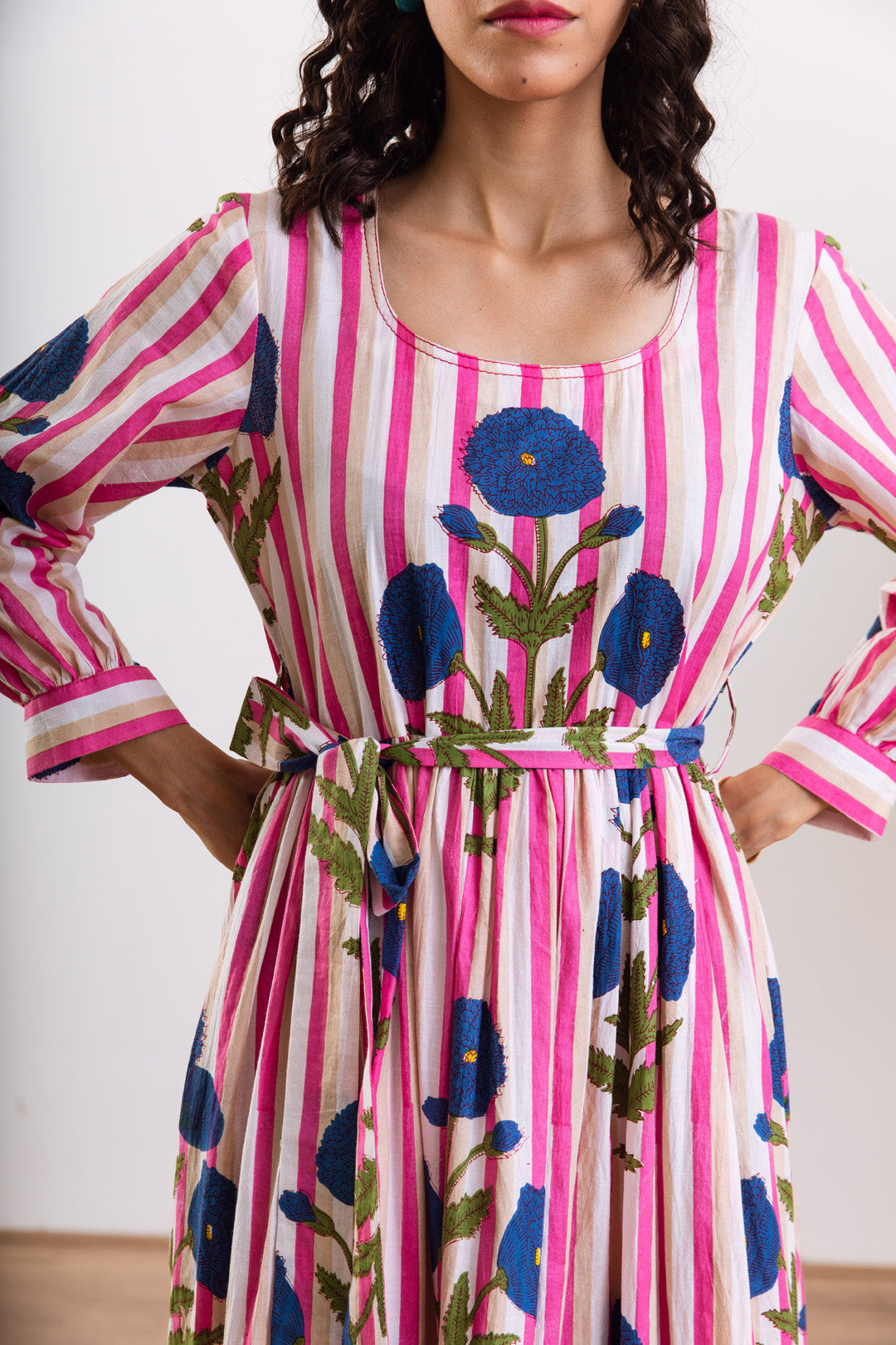 Blue Mughal stripe  Maxi