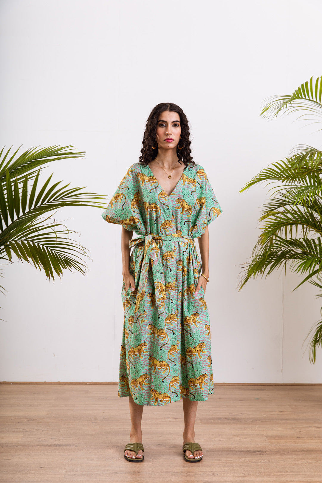 Green leopard Kaftan