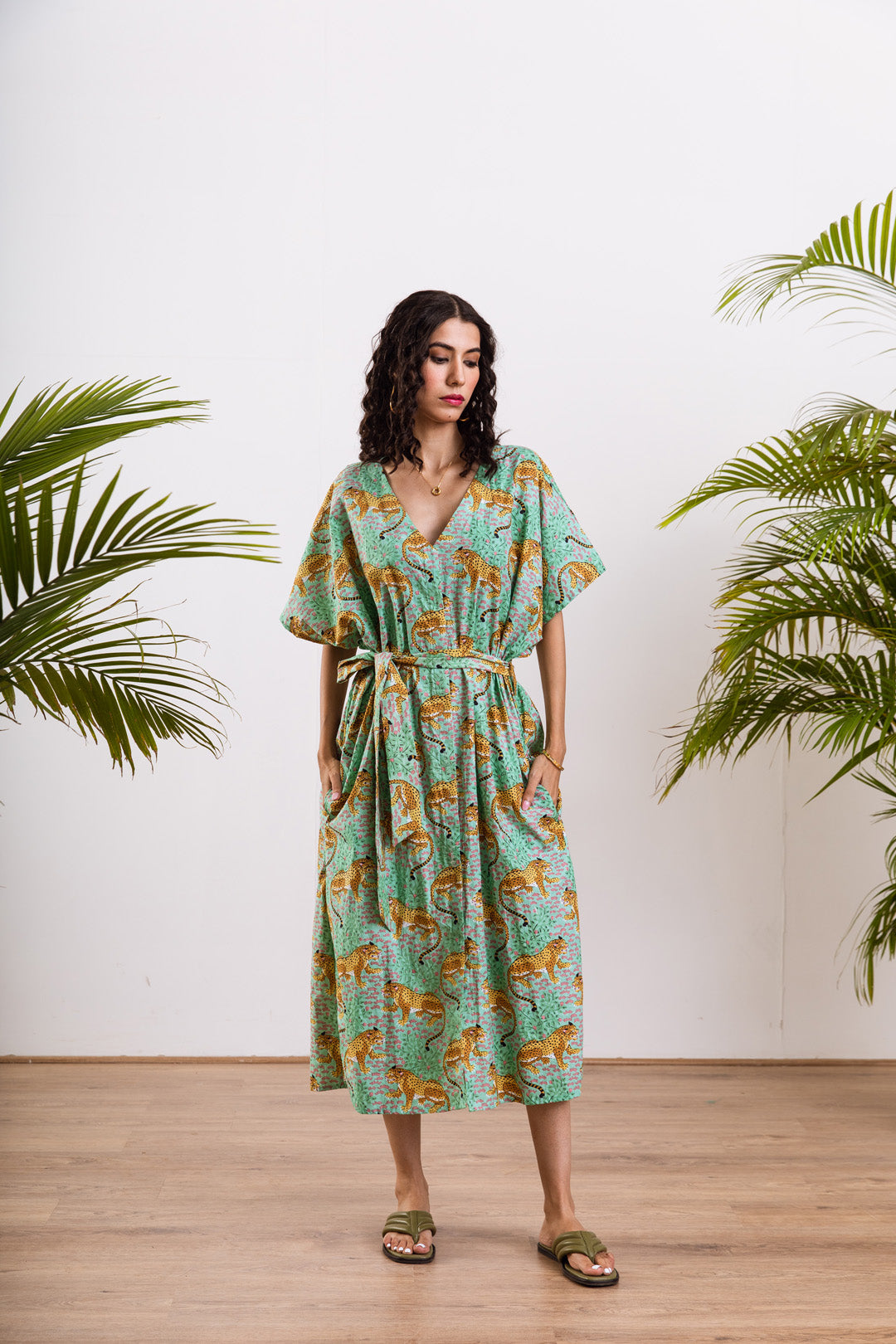 Green leopard Kaftan