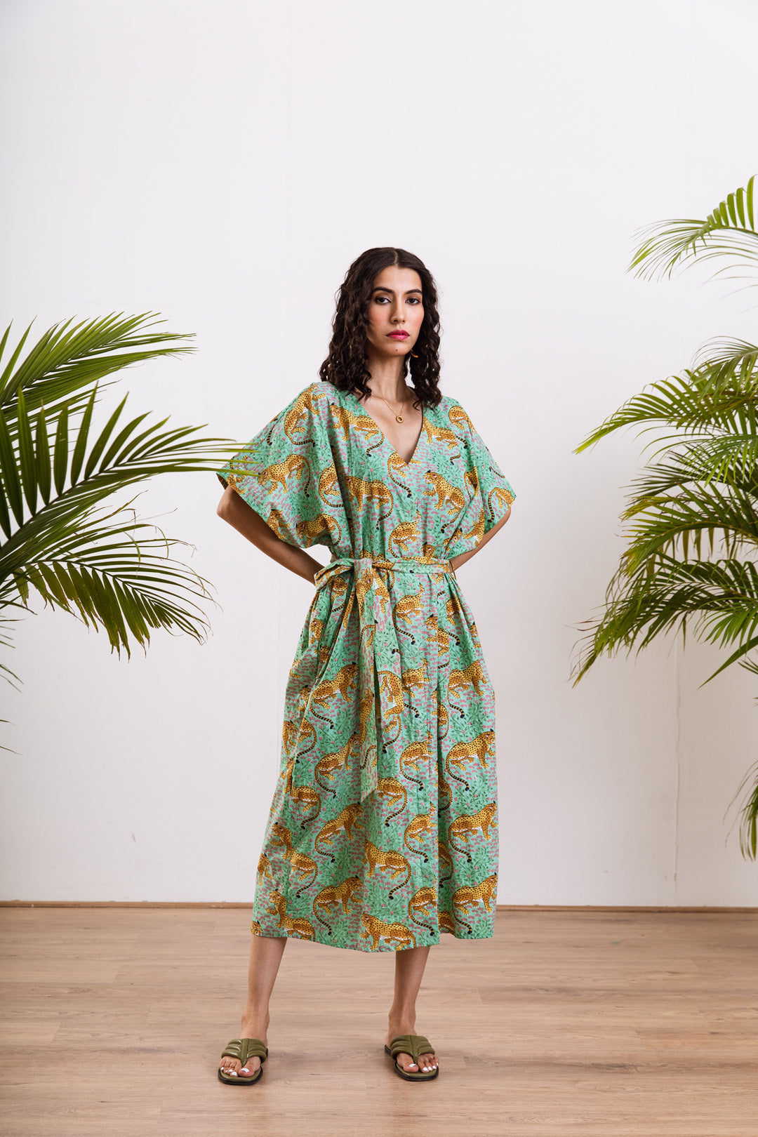 Green leopard Kaftan