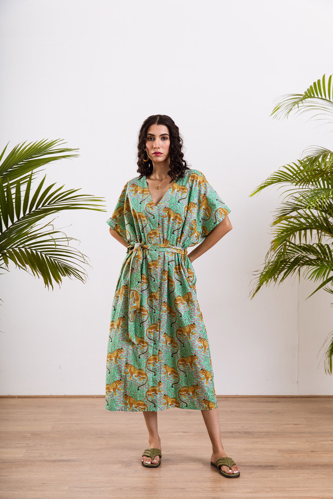 Green leopard Kaftan