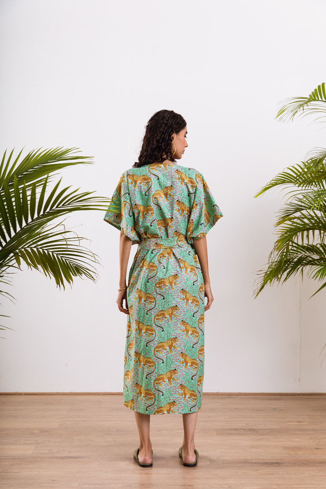Green leopard Kaftan