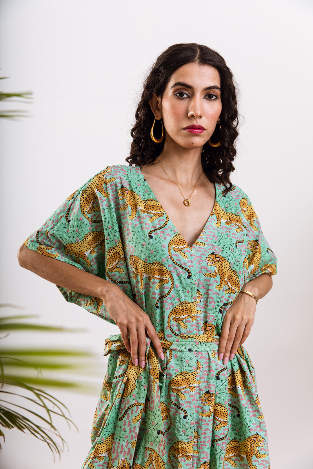 Green leopard Kaftan