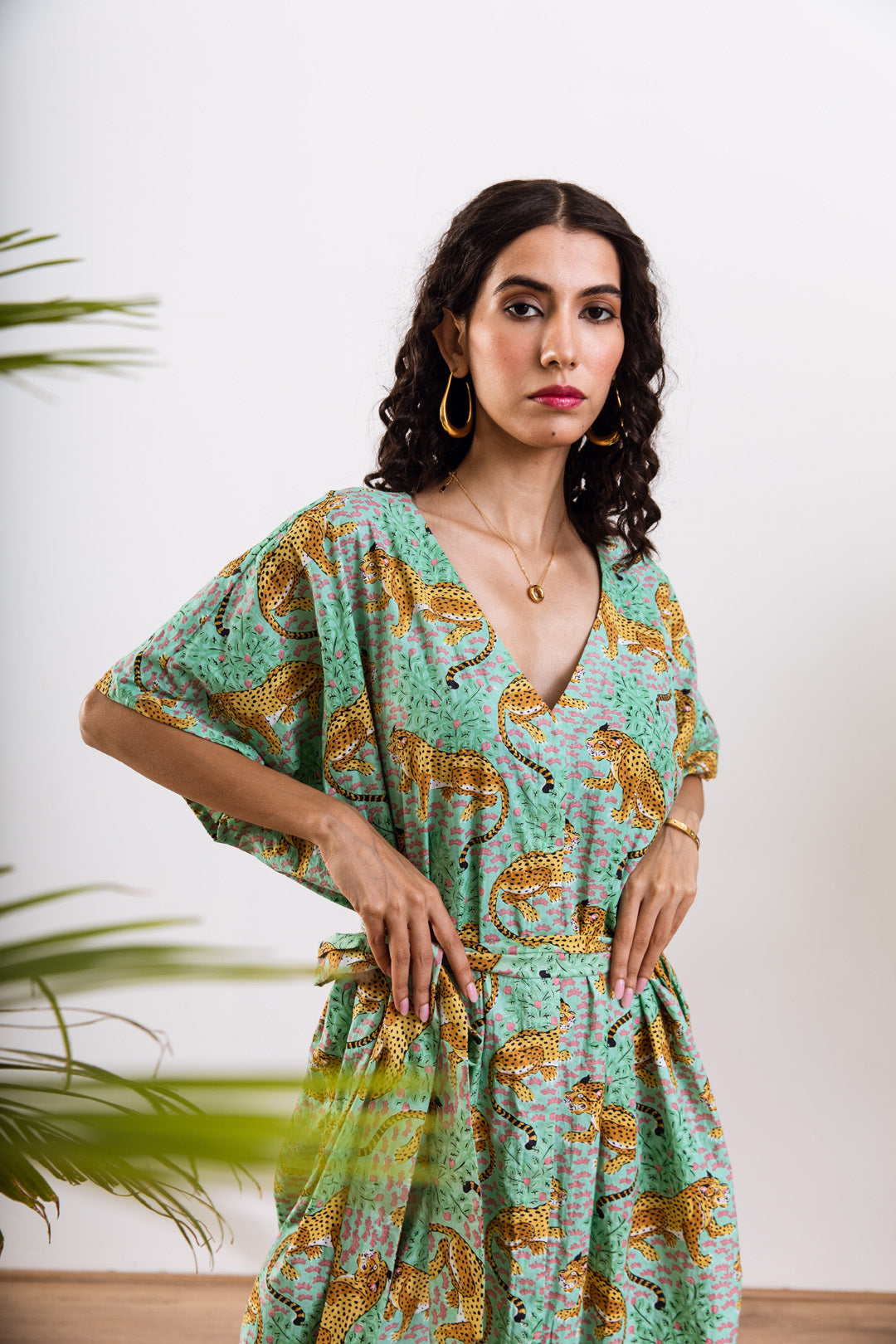 Green leopard Kaftan