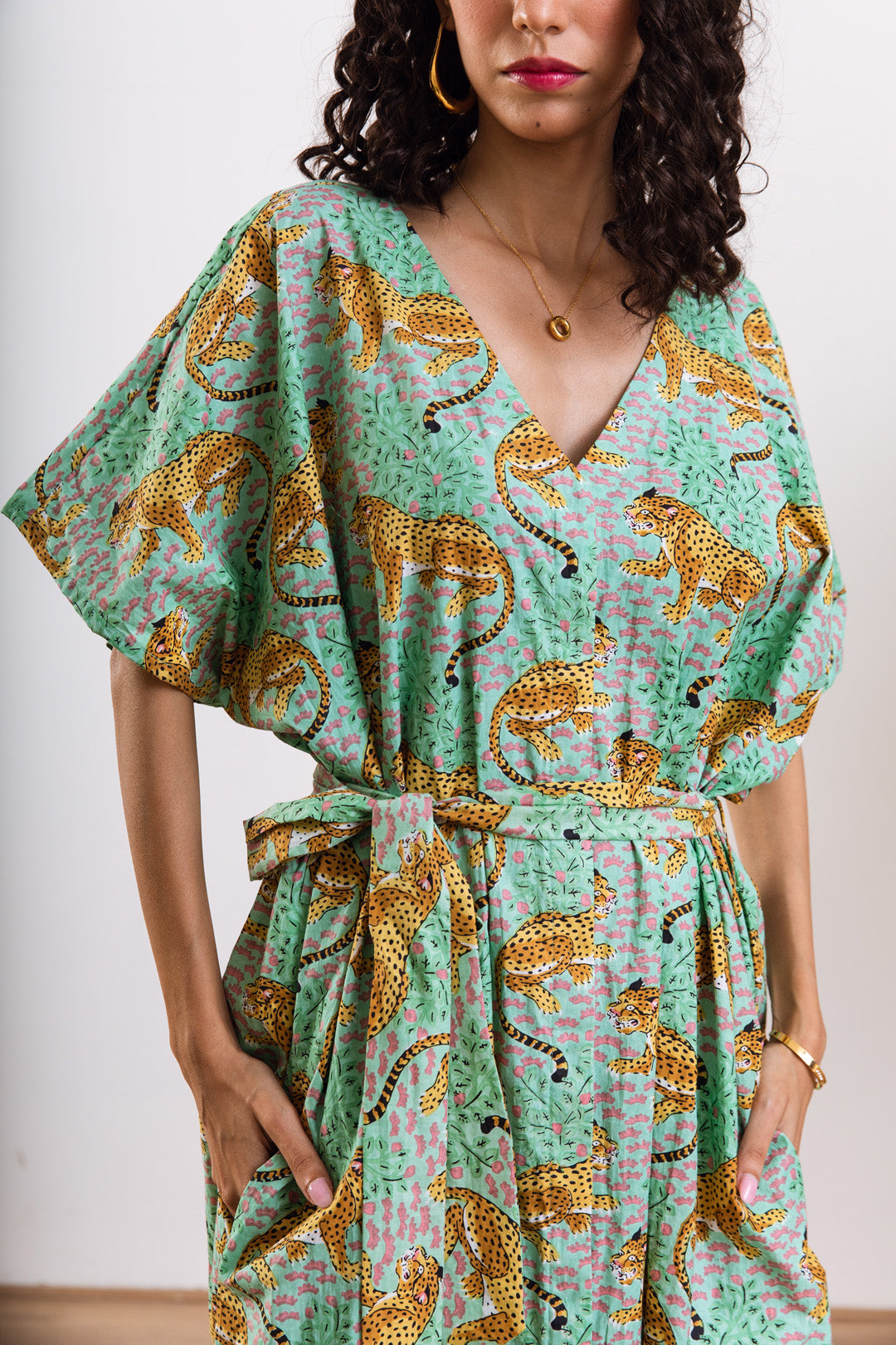 Green leopard Kaftan