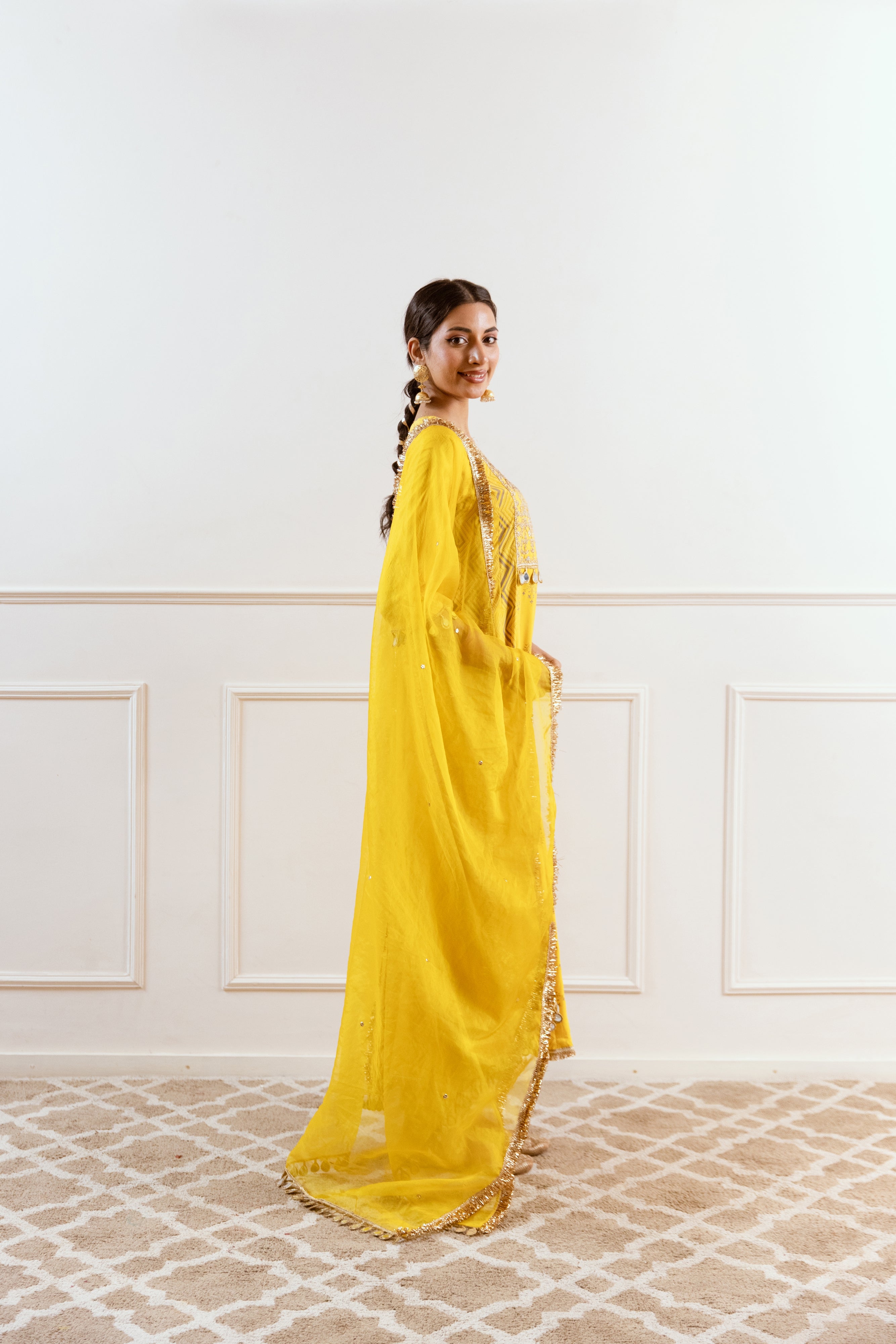 Salma Sitara Yellow Anarkali set