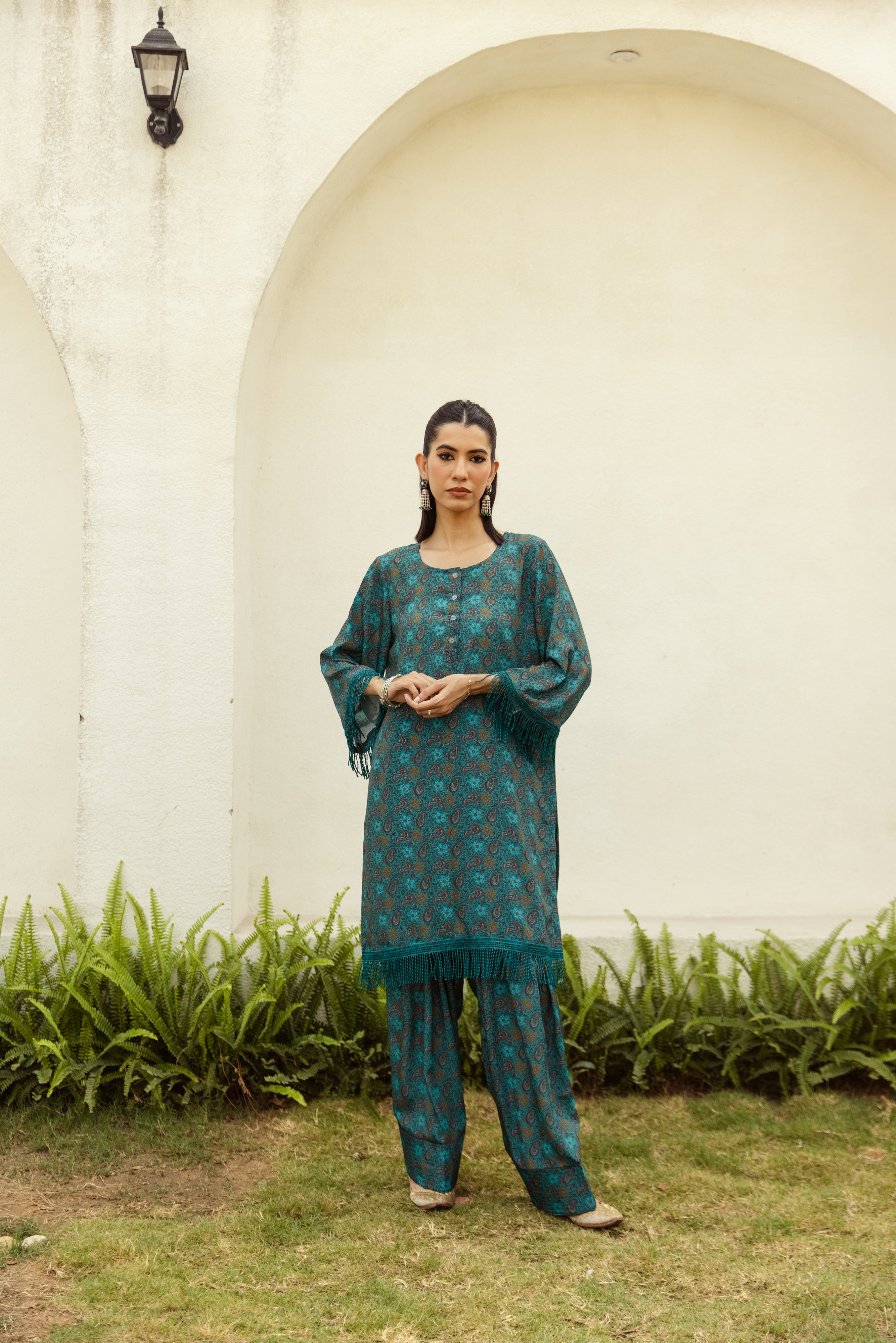 Noor Farshi Salwar Green set