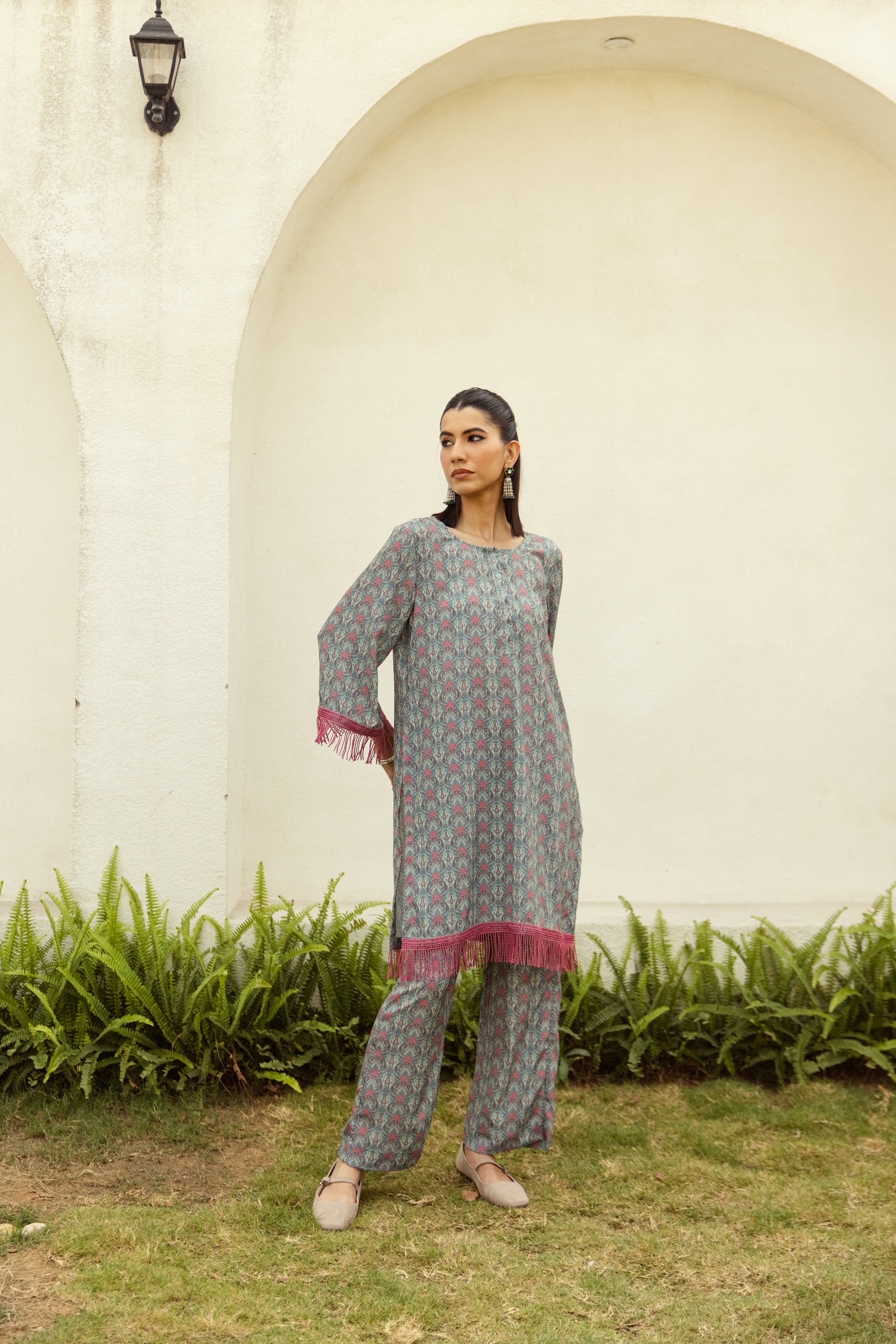 Noor Grey Pink Twin Set