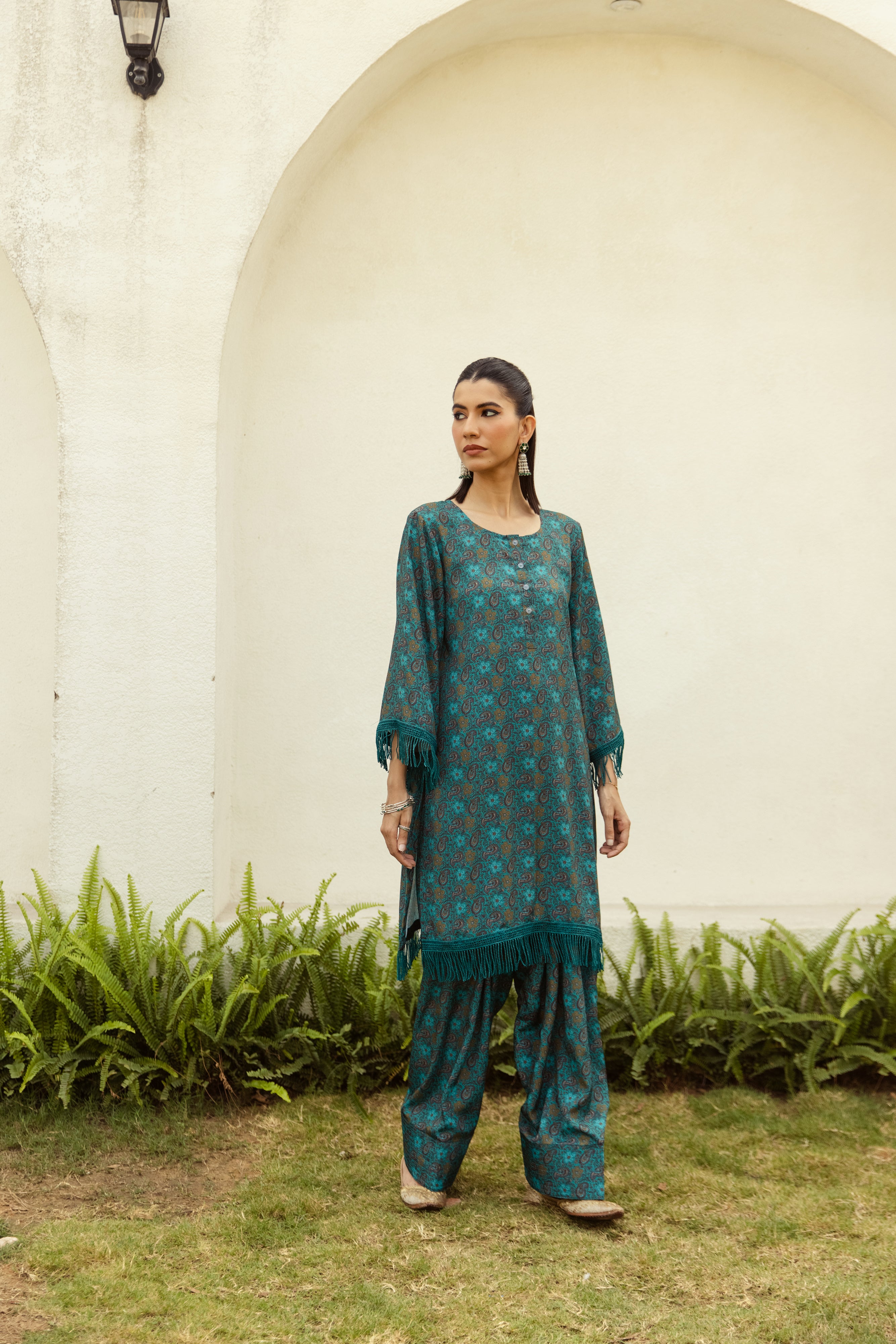 Noor Farshi Salwar Green set