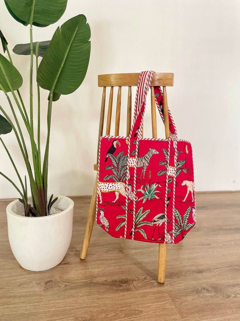 Red safari quilted Bag