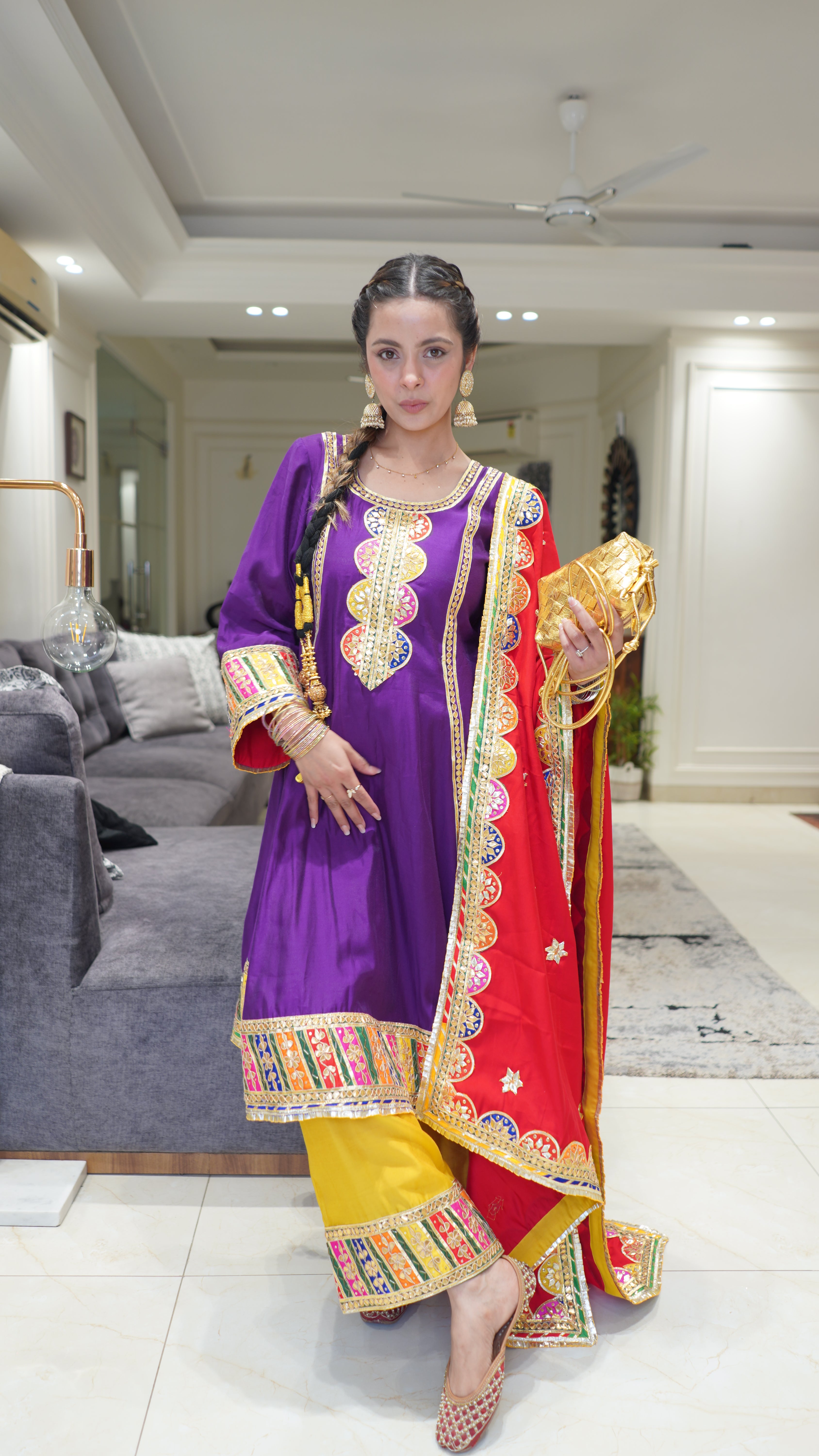 Salma Sitara Purple set