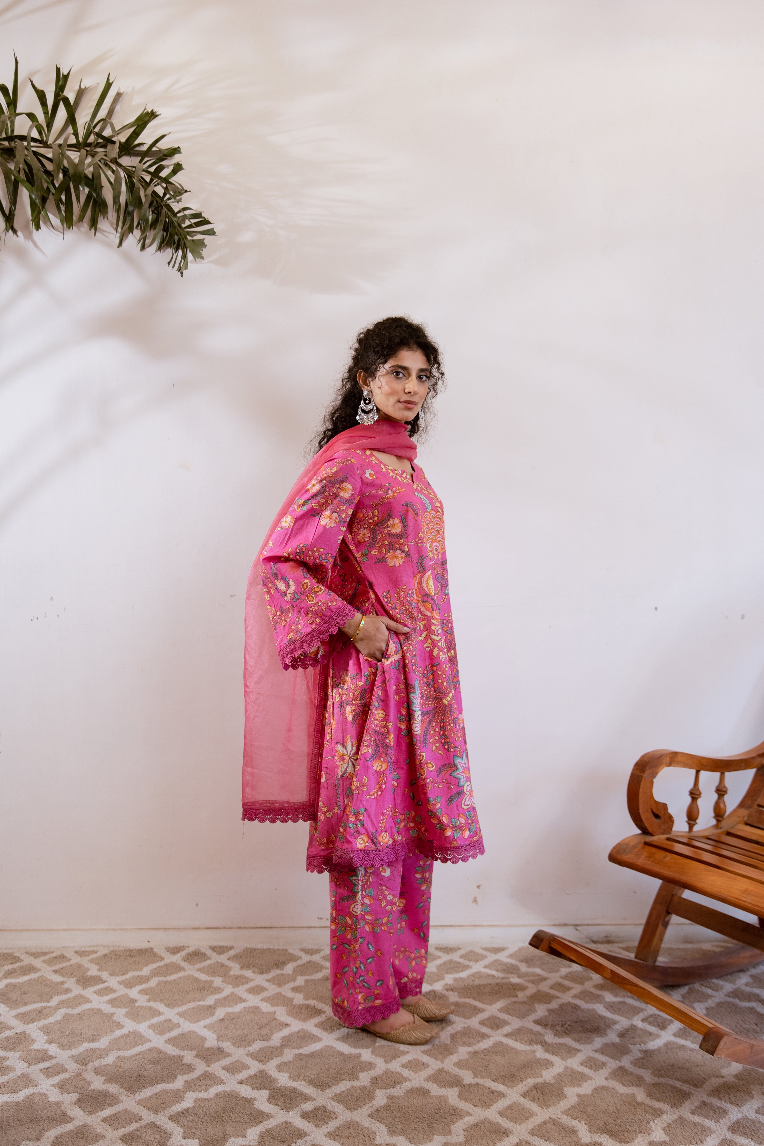 Bagh Pink floral twin set