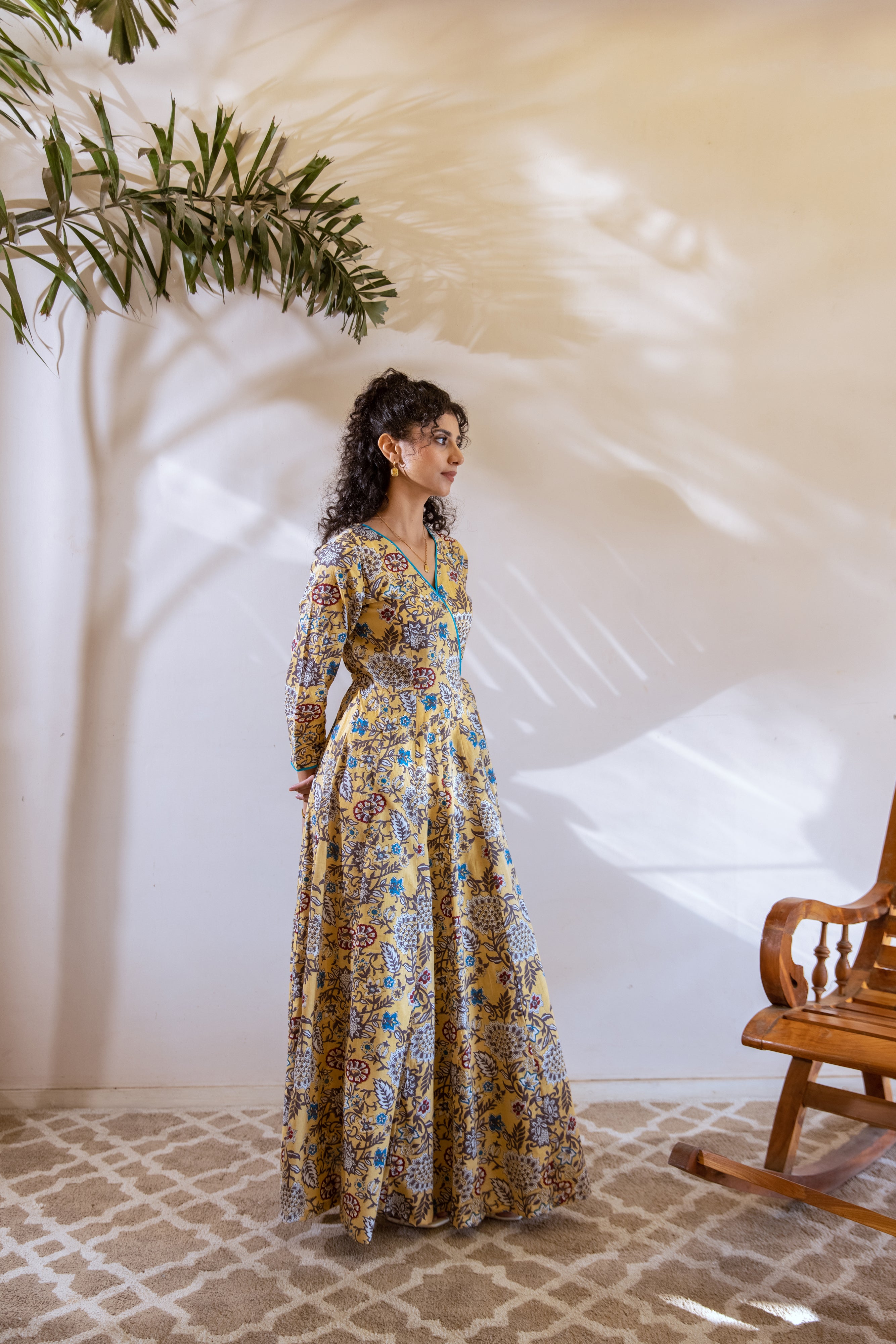 Bagh Mustard Angrakha dress