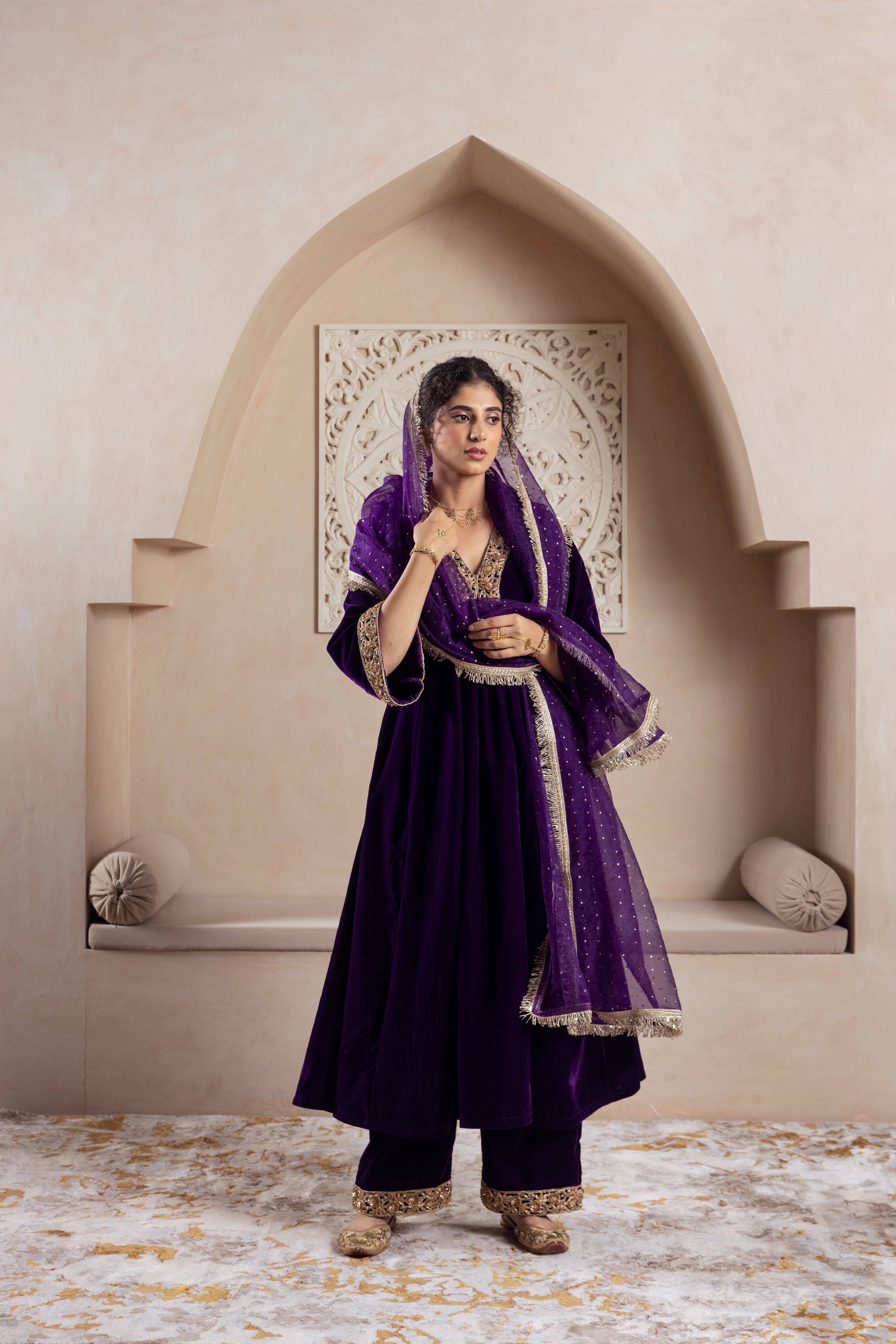FIRGUN PURPLE VELVET SET