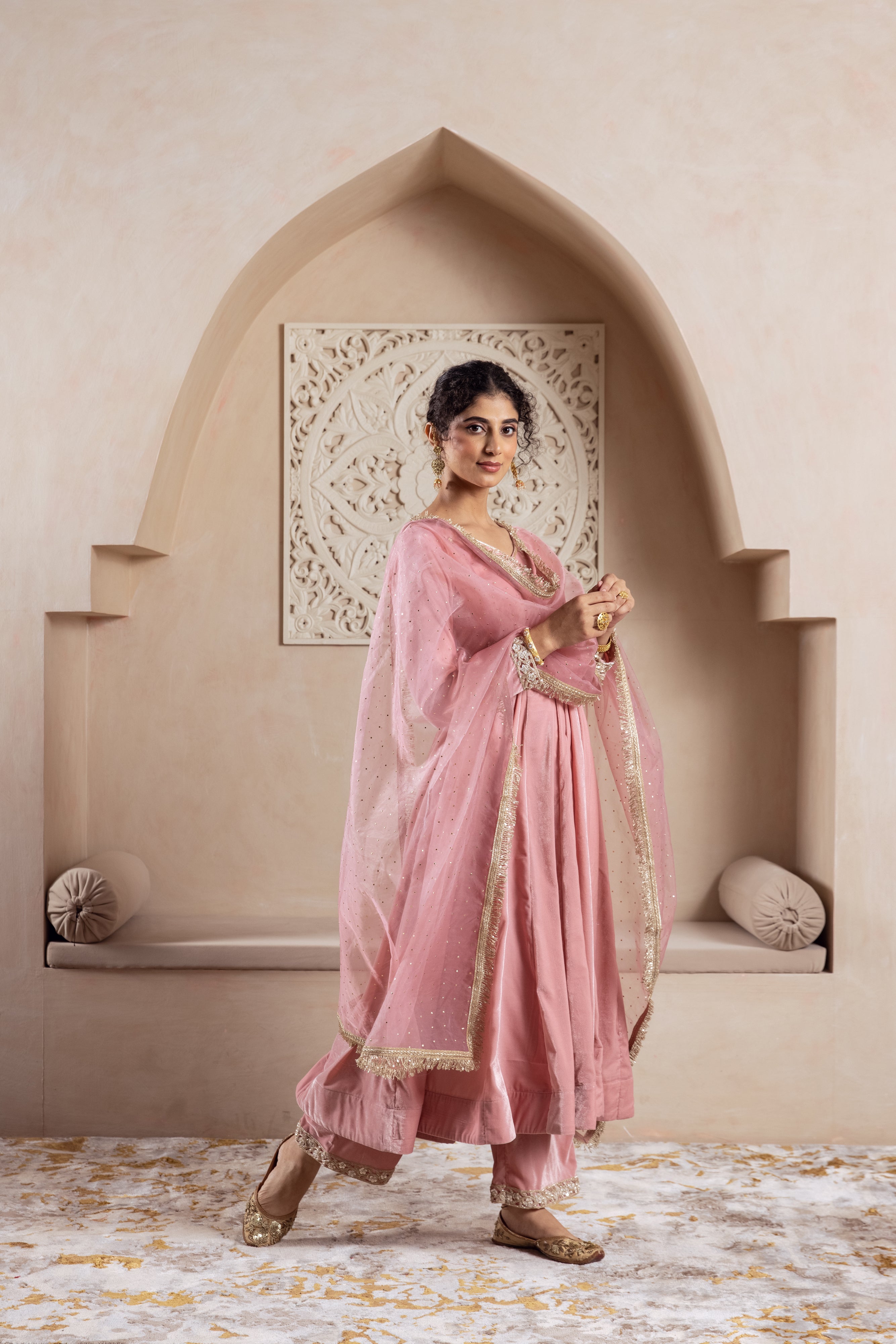 FIRGUN BABY PINK ANARKALI SET