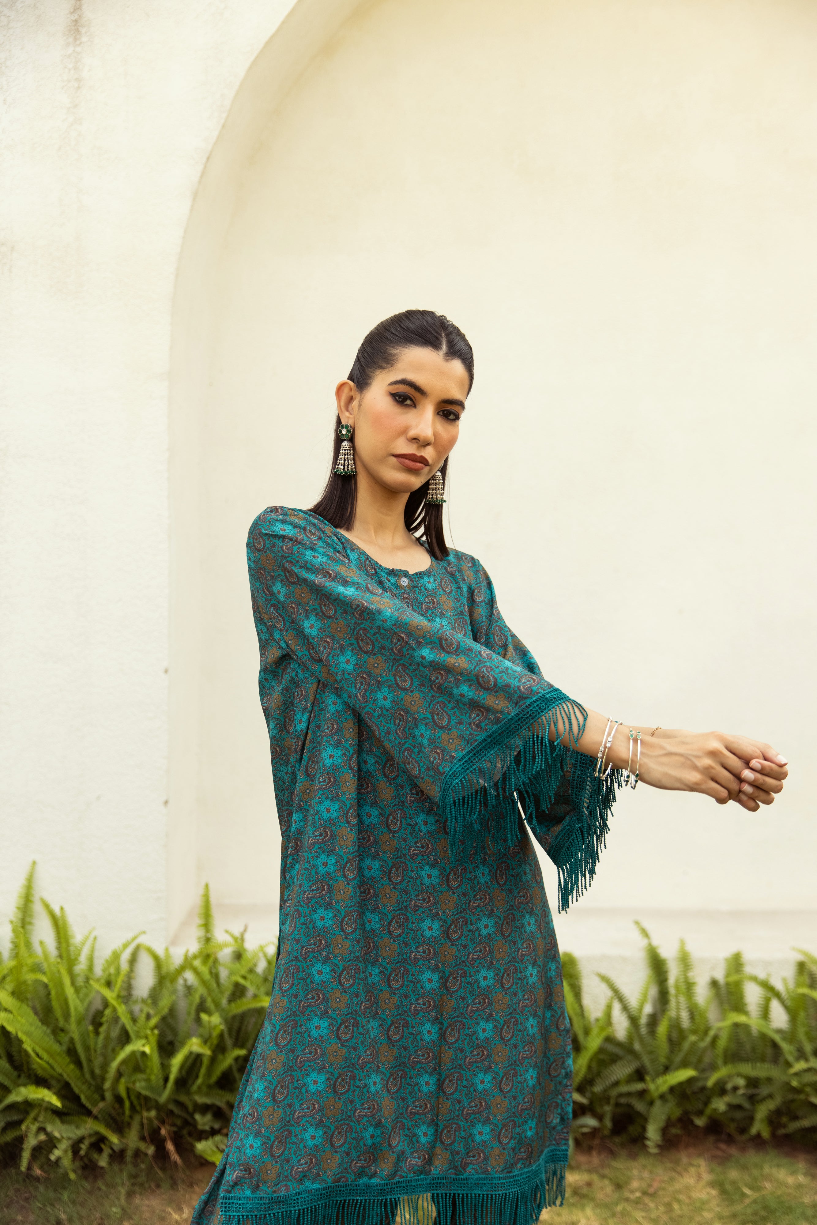 Noor Farshi Salwar Green set