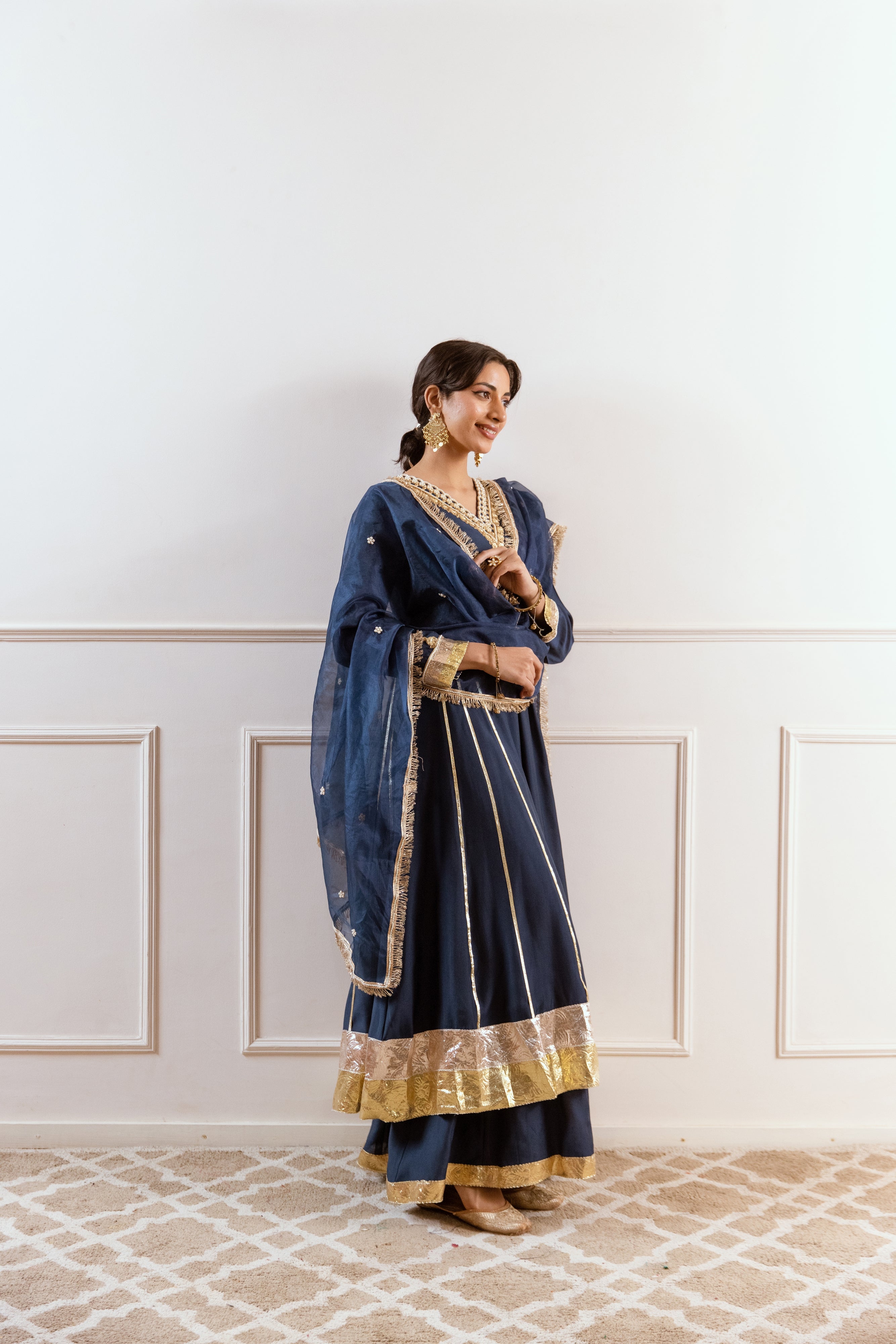 Salma Sitara Teal Bhopali set