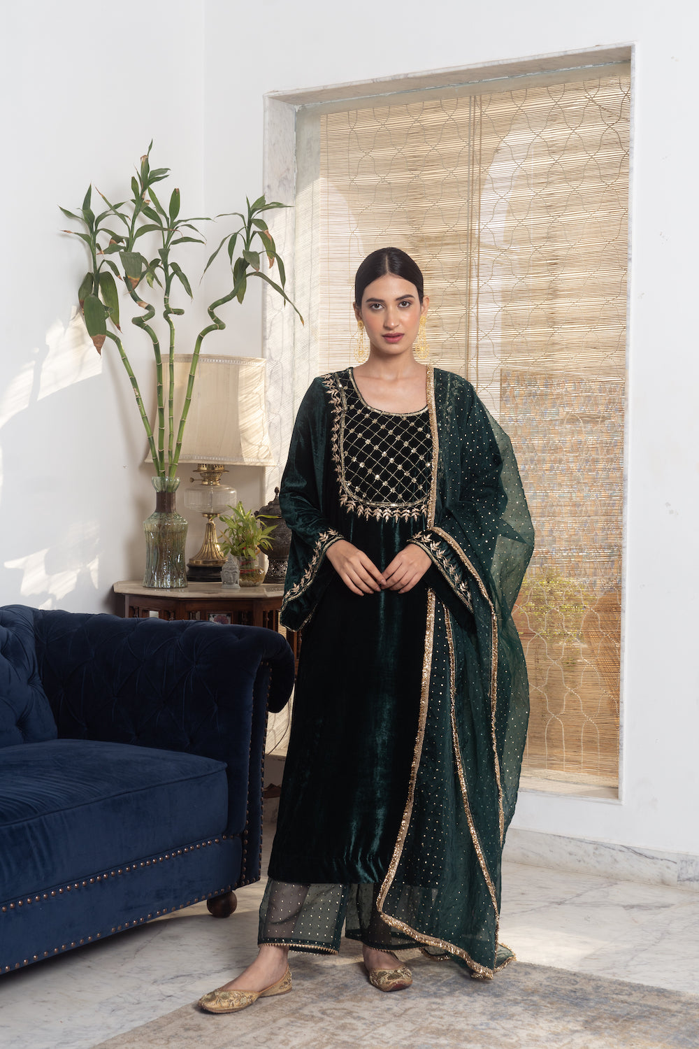 Khwabidah Bottle Green Ethnic Set 3