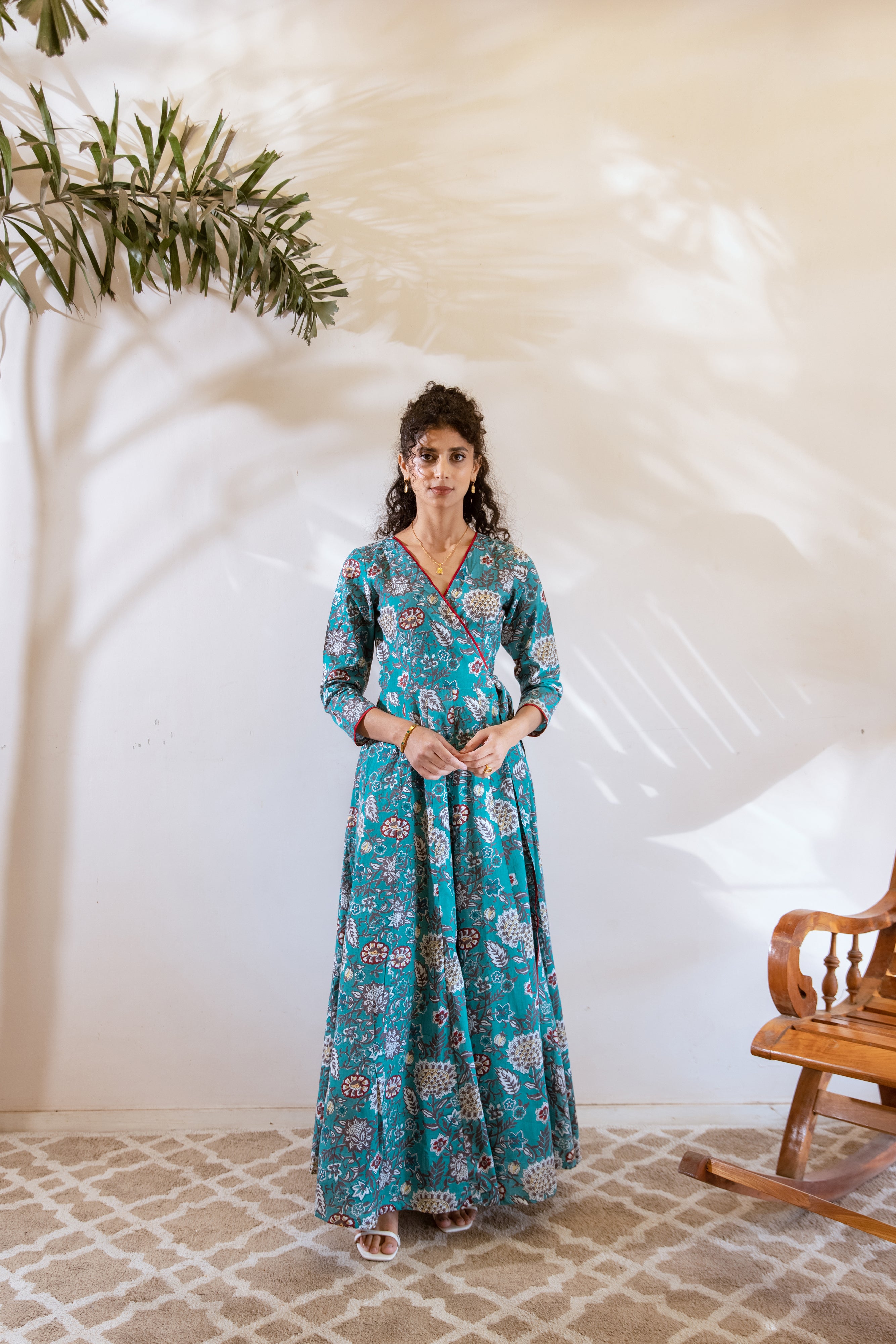 Bagh turquoise Angrakha dress