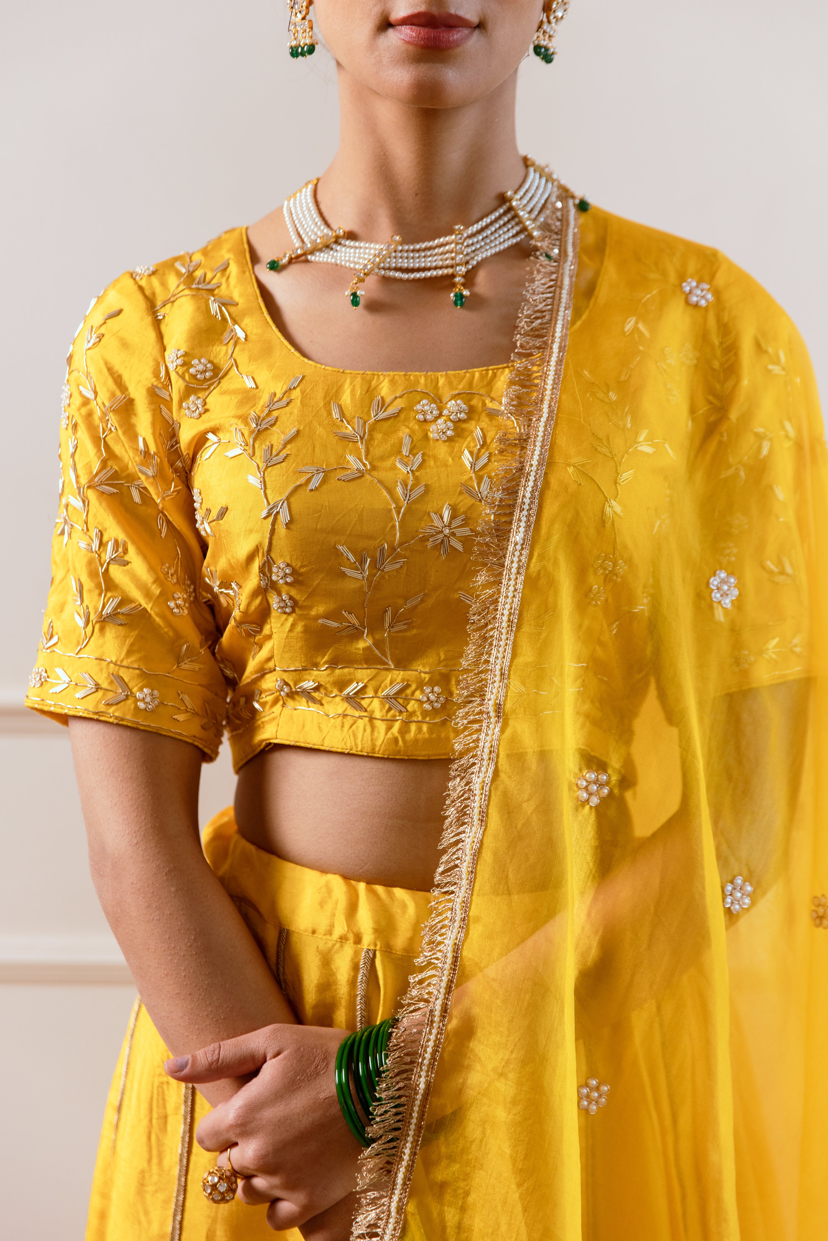 Salma Sitara Haldi lehenga Set