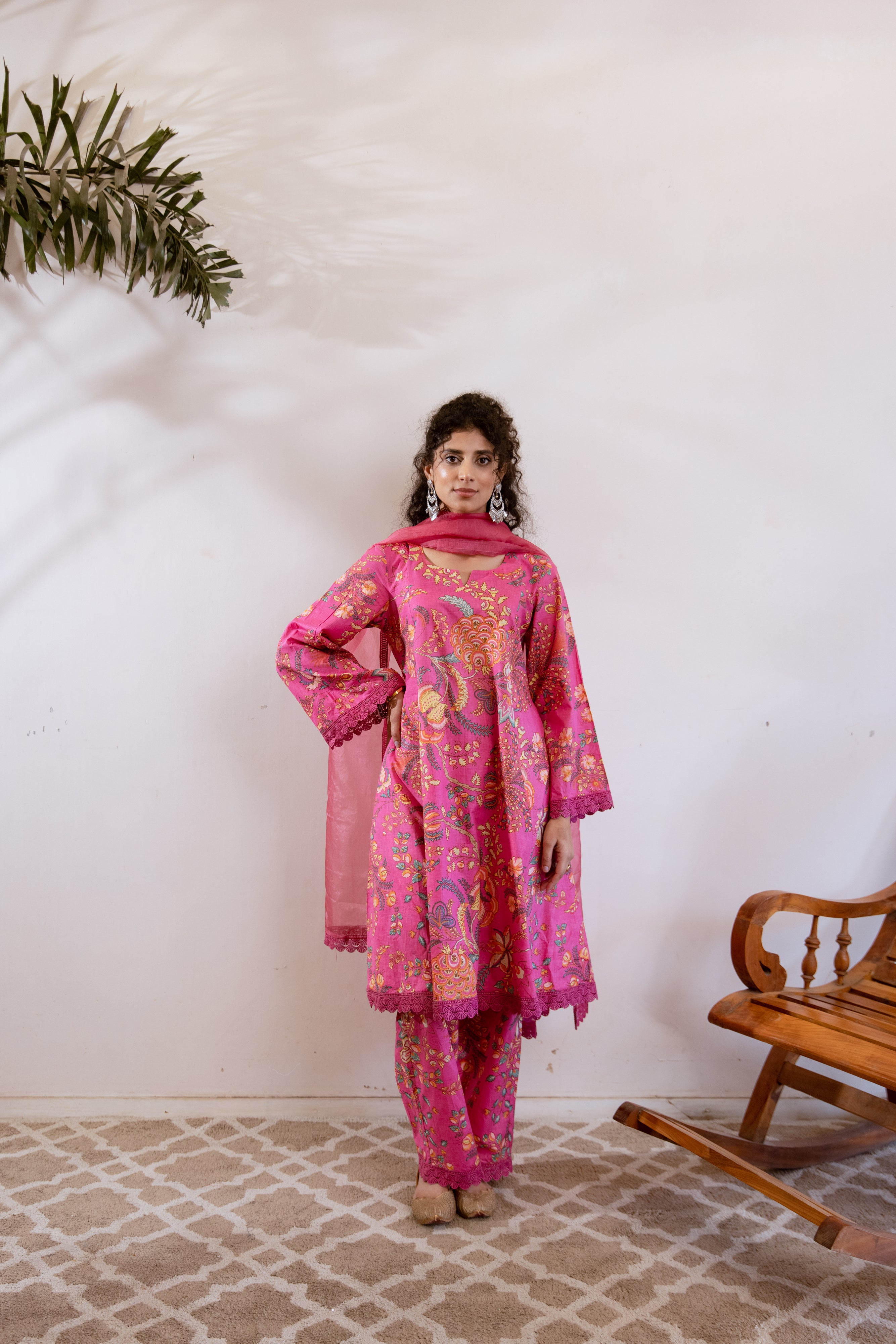 Bagh Pink floral twin set