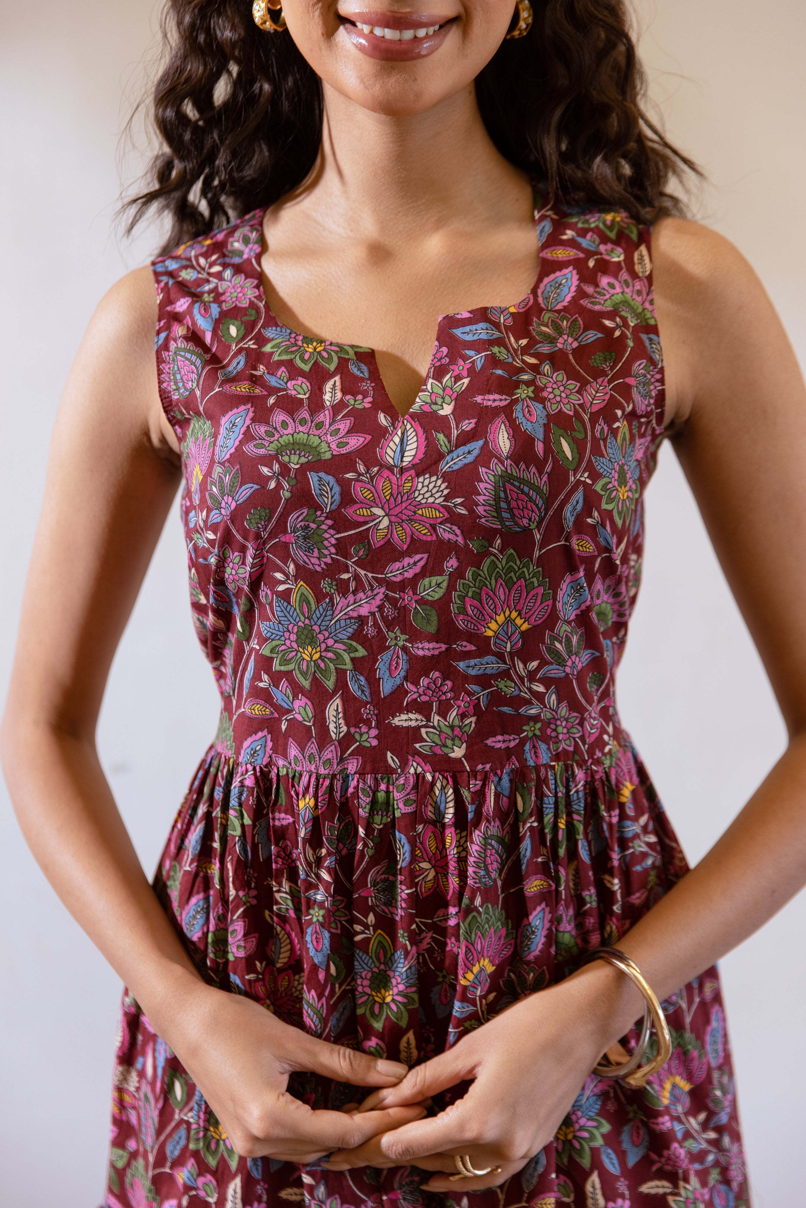 Bagh Maroon frill dress