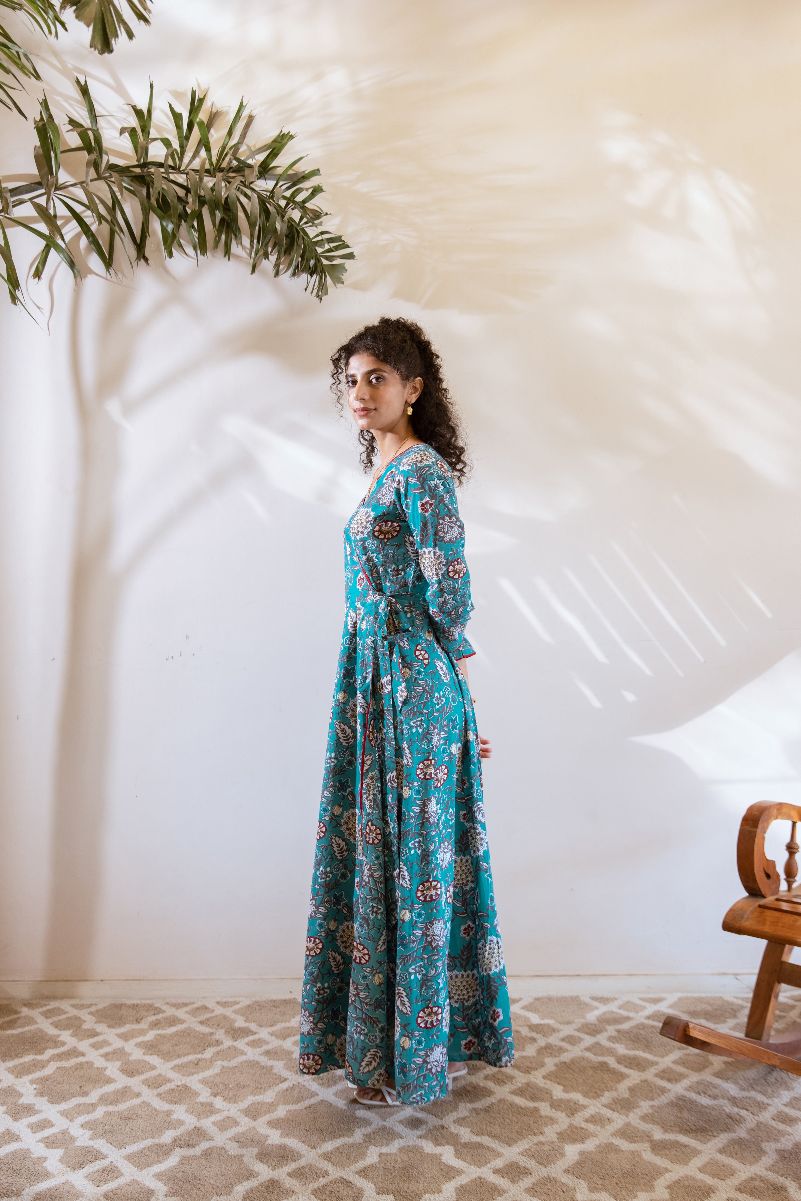 Bagh turquoise Angrakha dress