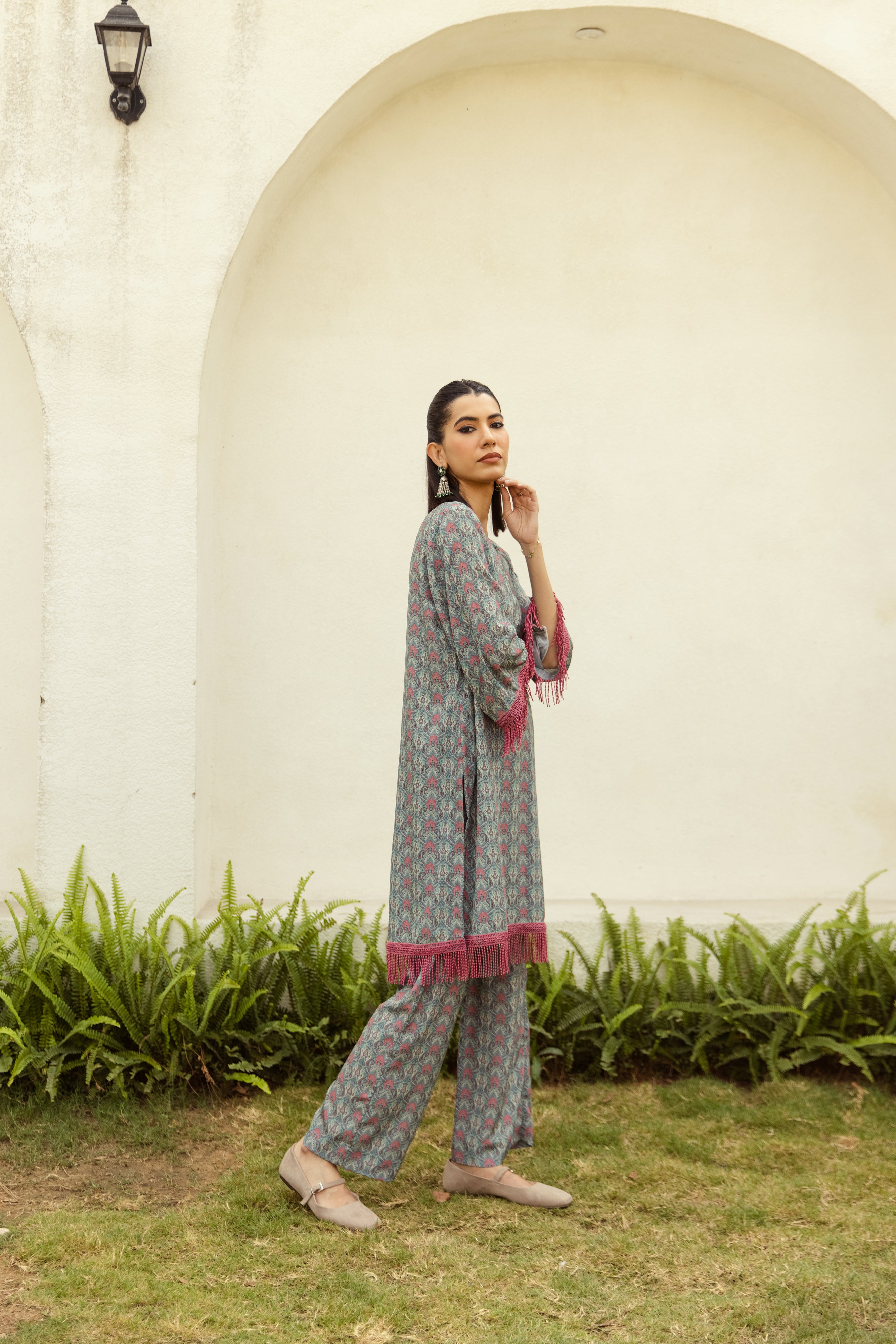 Noor Grey Pink Twin Set