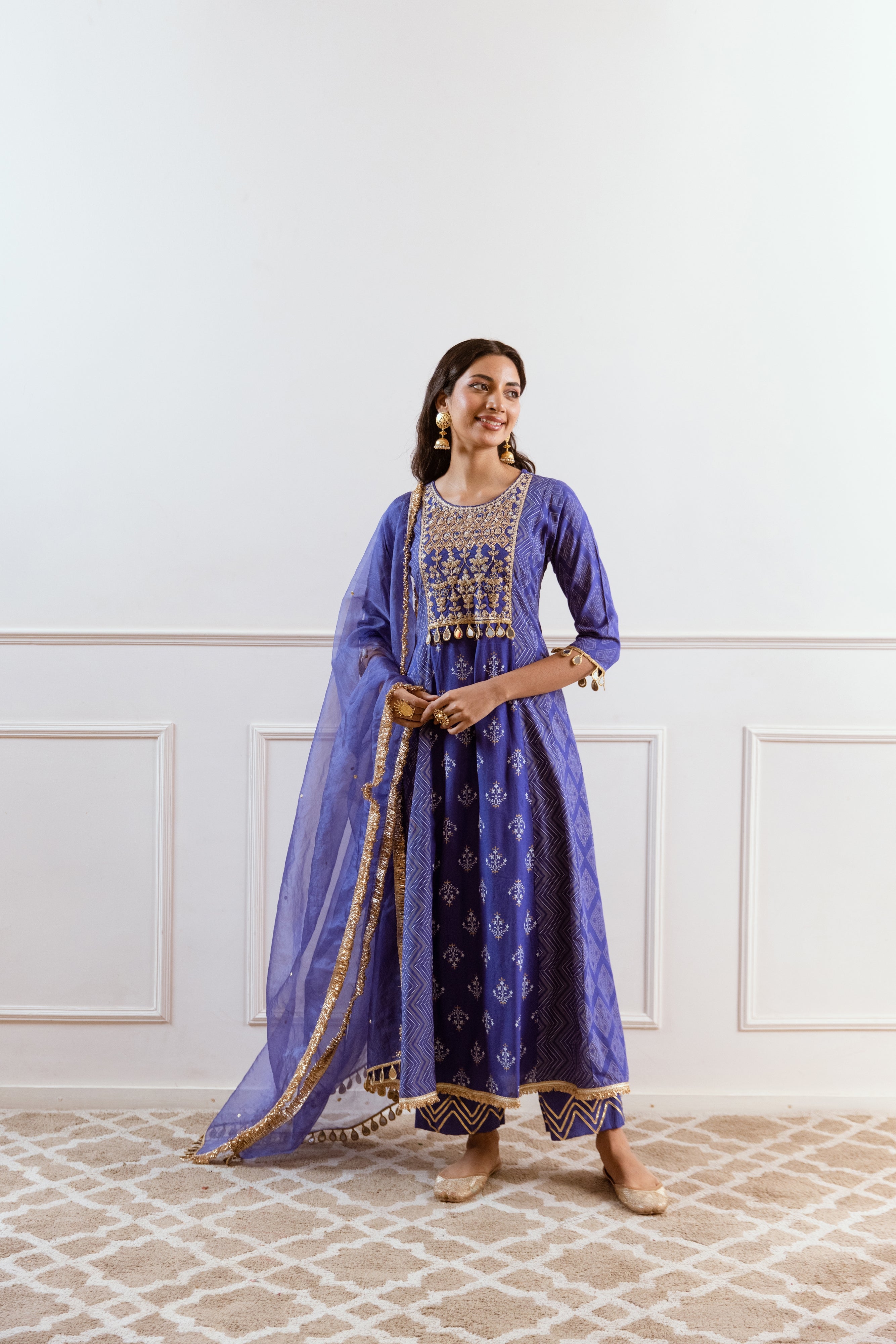 Salma Sitara  Blue Anarkali set