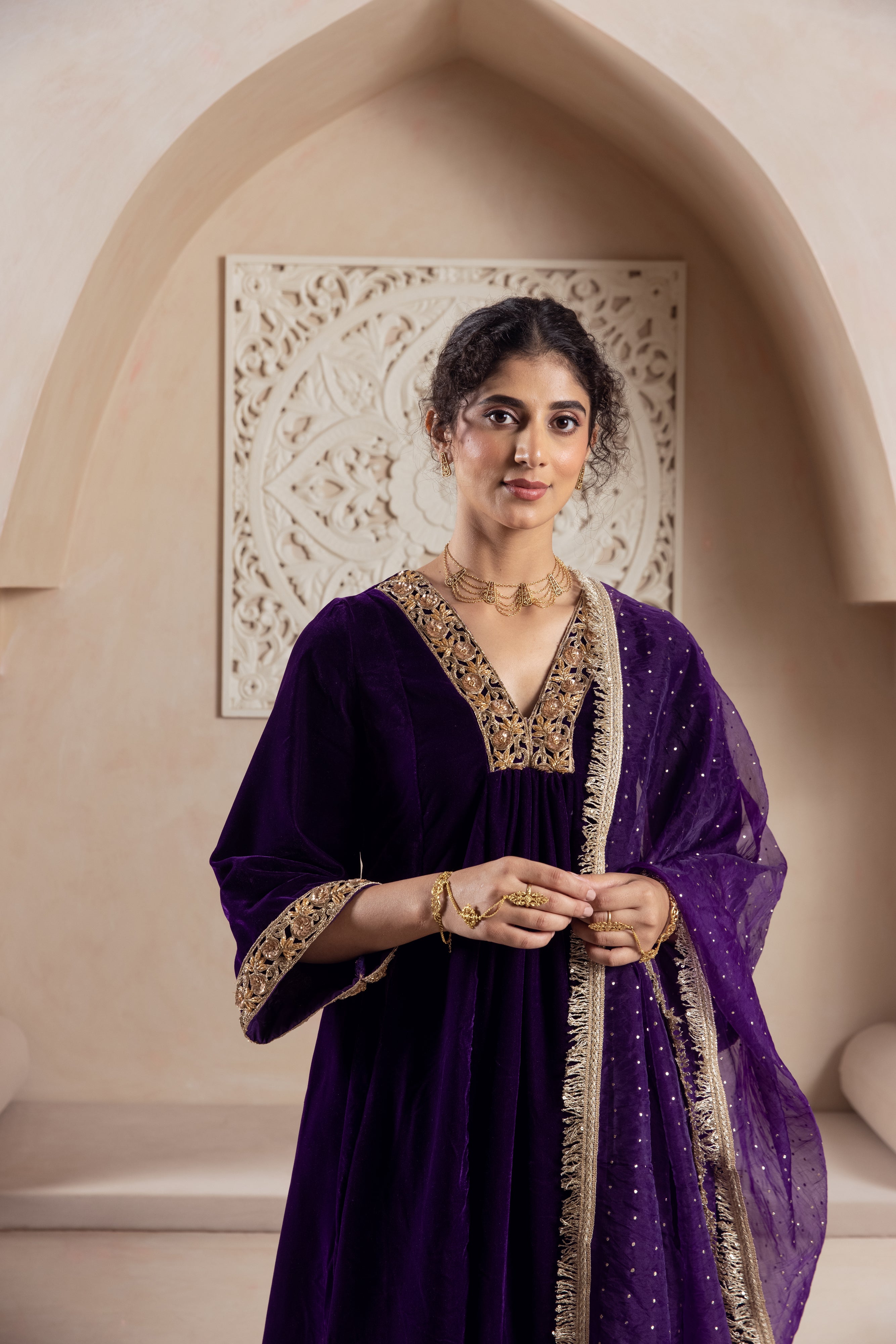 FIRGUN PURPLE VELVET SET