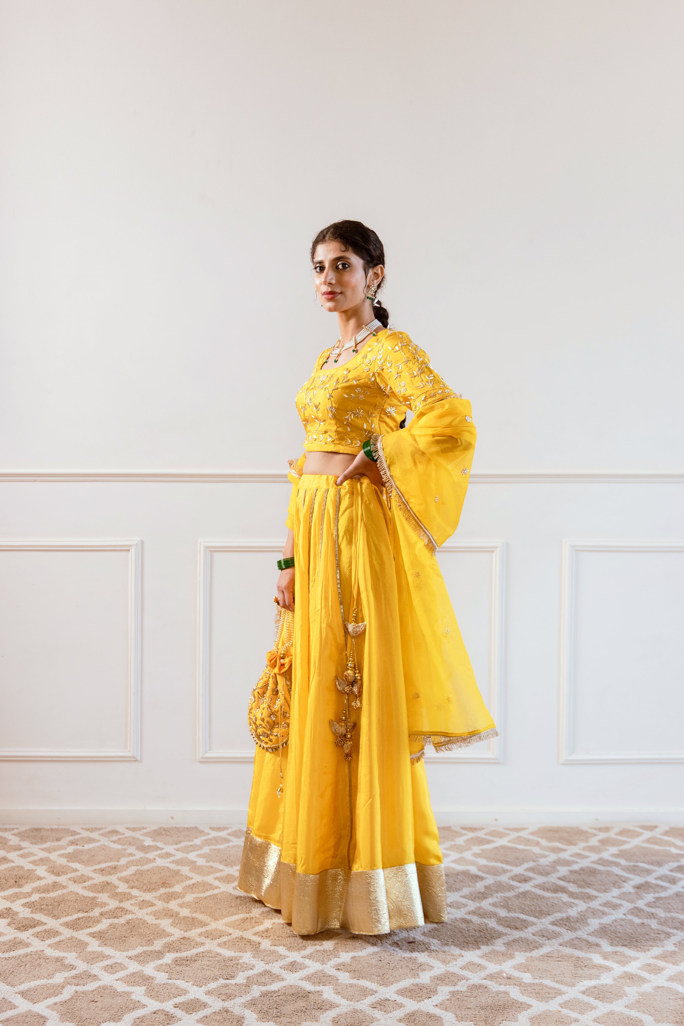 Salma Sitara Haldi lehenga Set