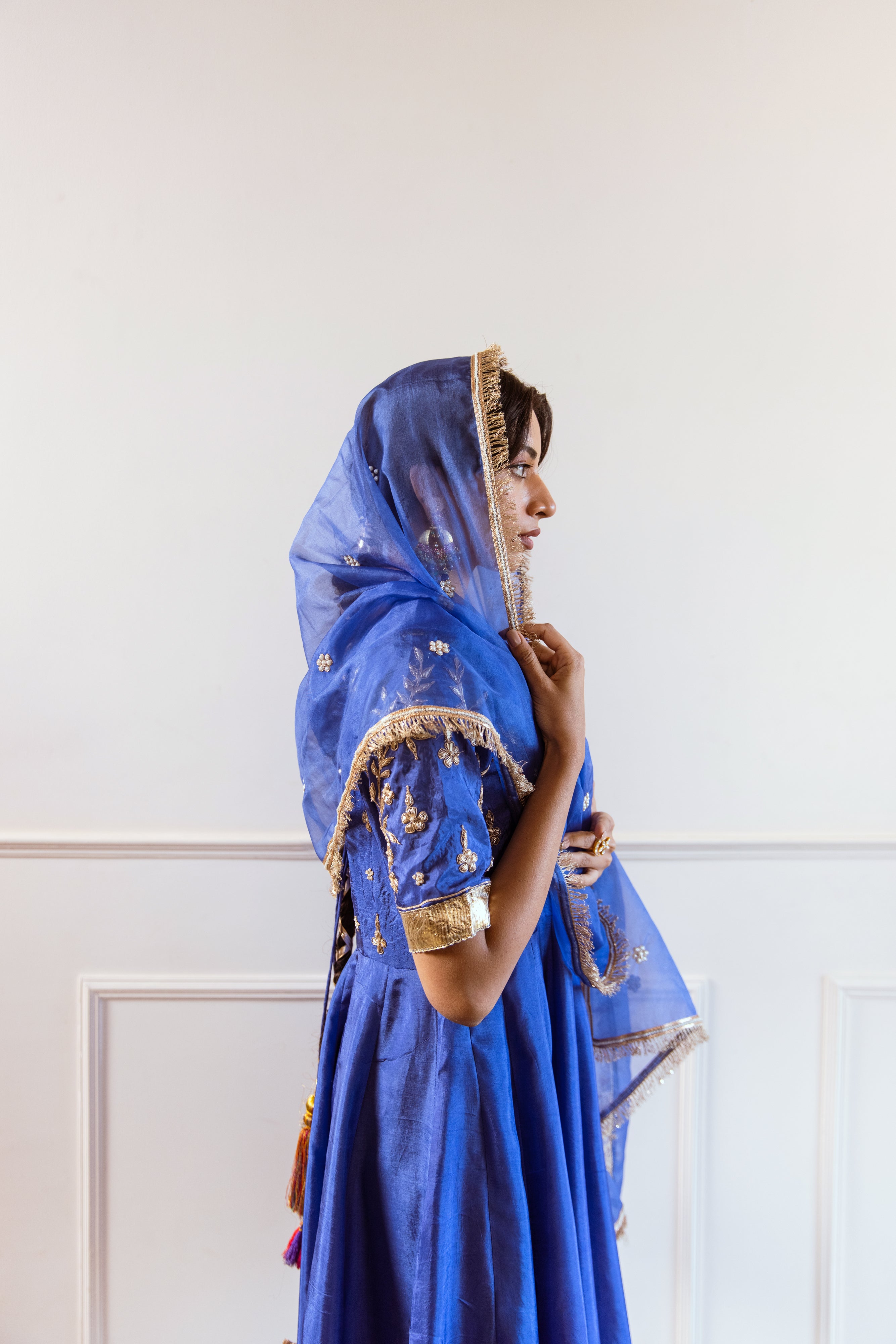 Salma Sitara Blue Gotta Anarkali Set