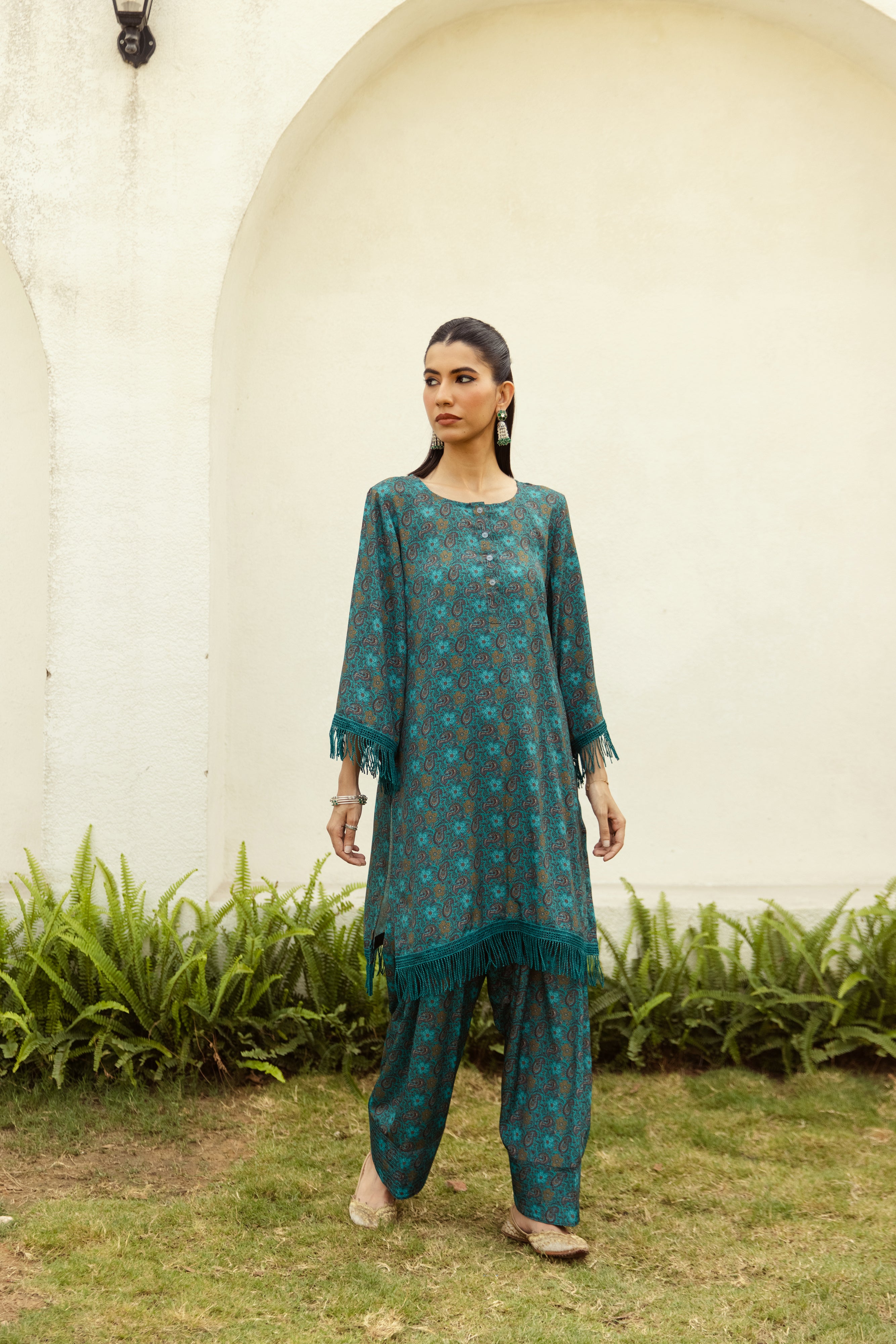 Noor Farshi Salwar Green set