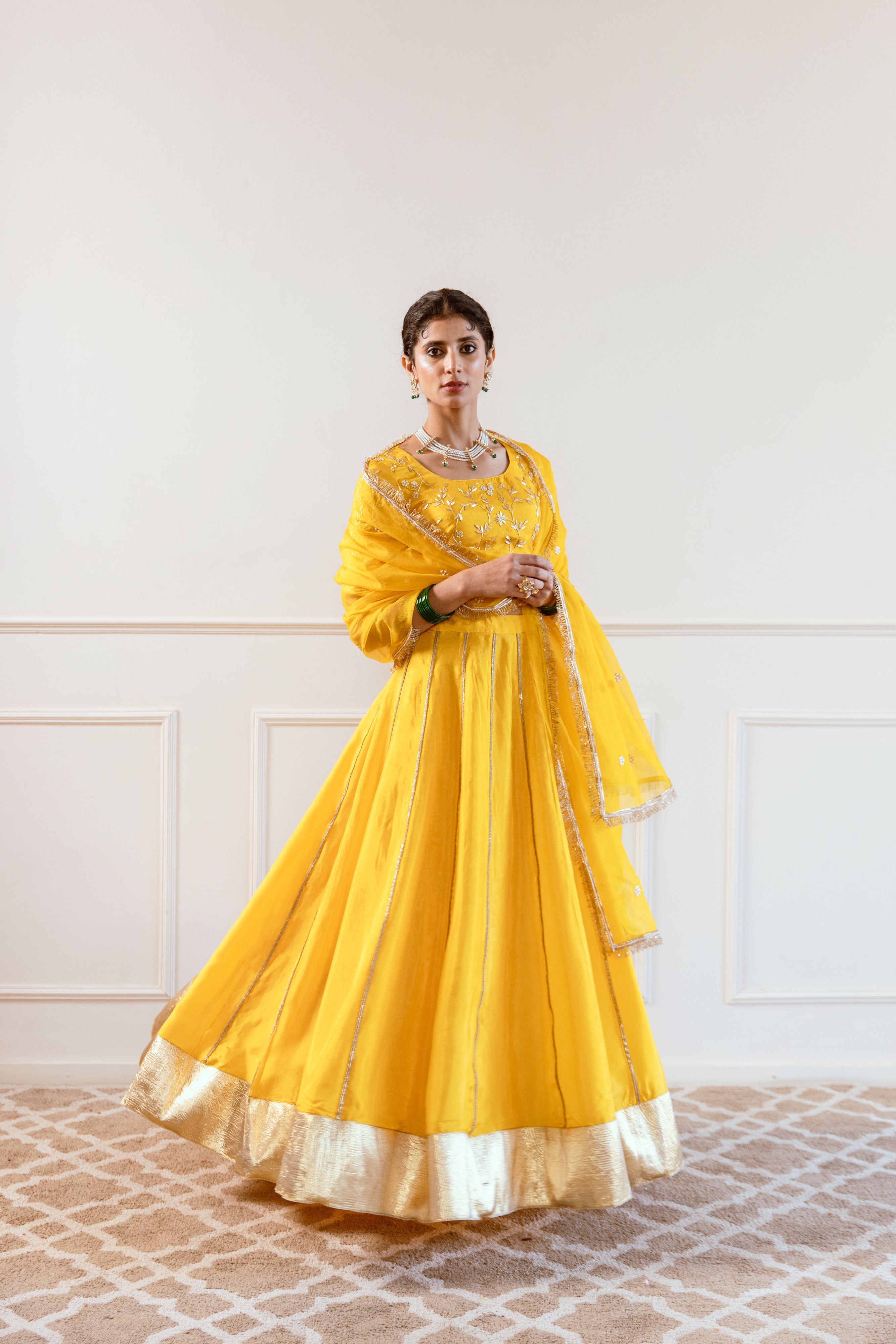 Salma Sitara Haldi lehenga Set