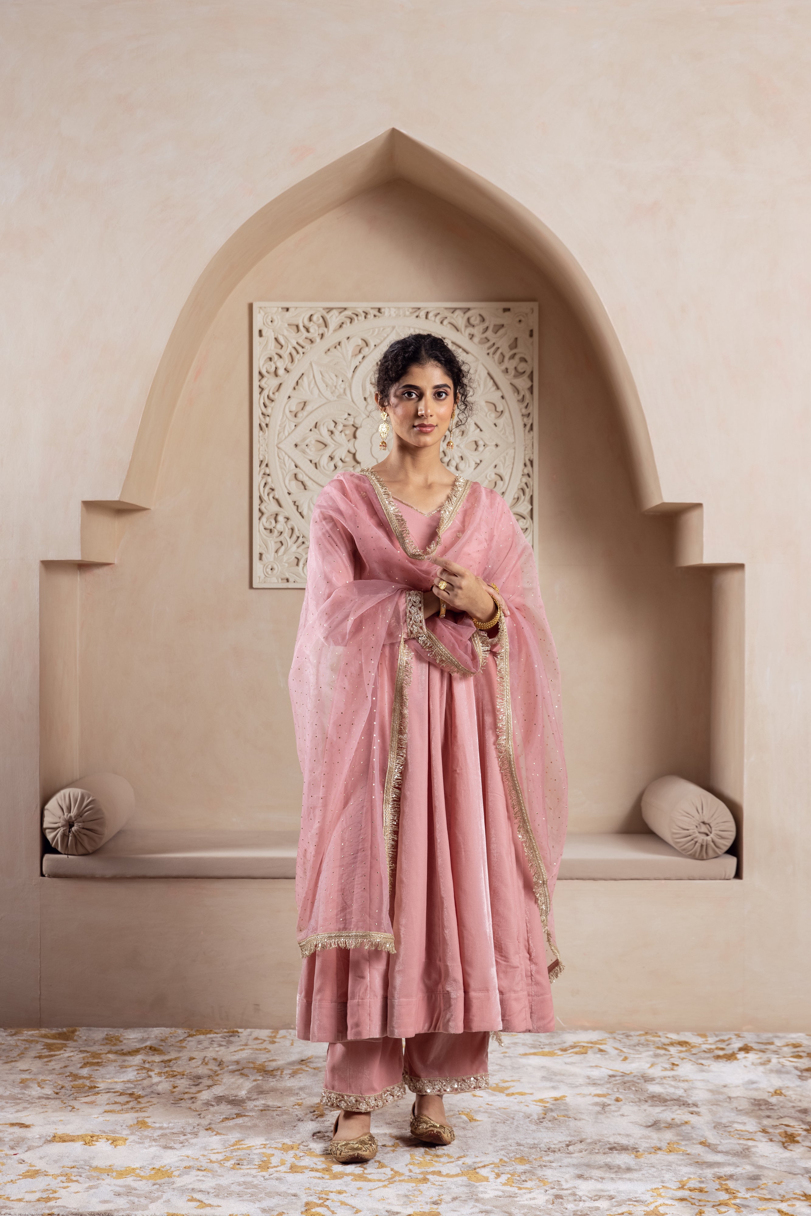 FIRGUN BABY PINK ANARKALI SET