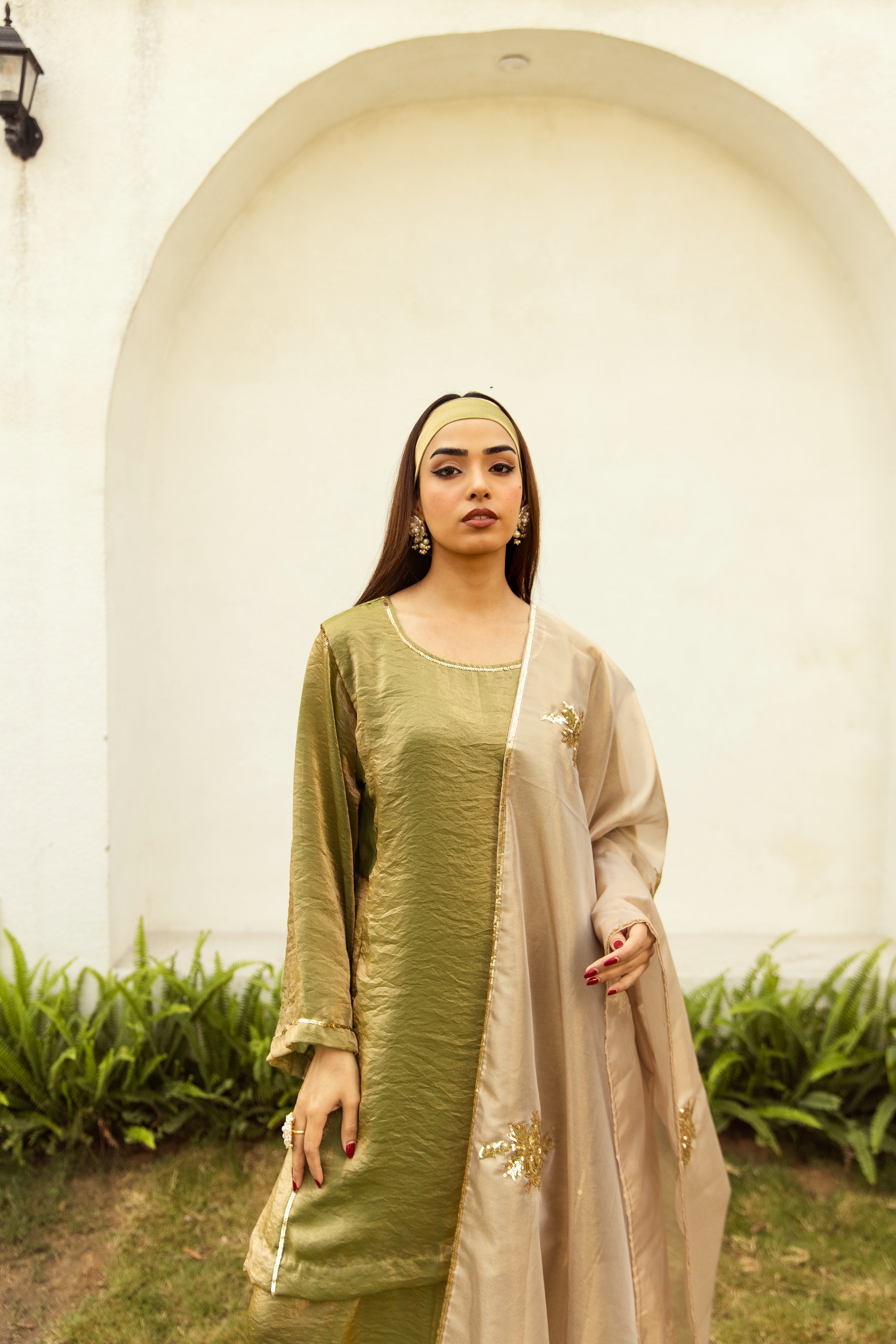 Noor Farshi Salwar Green Set - Golden