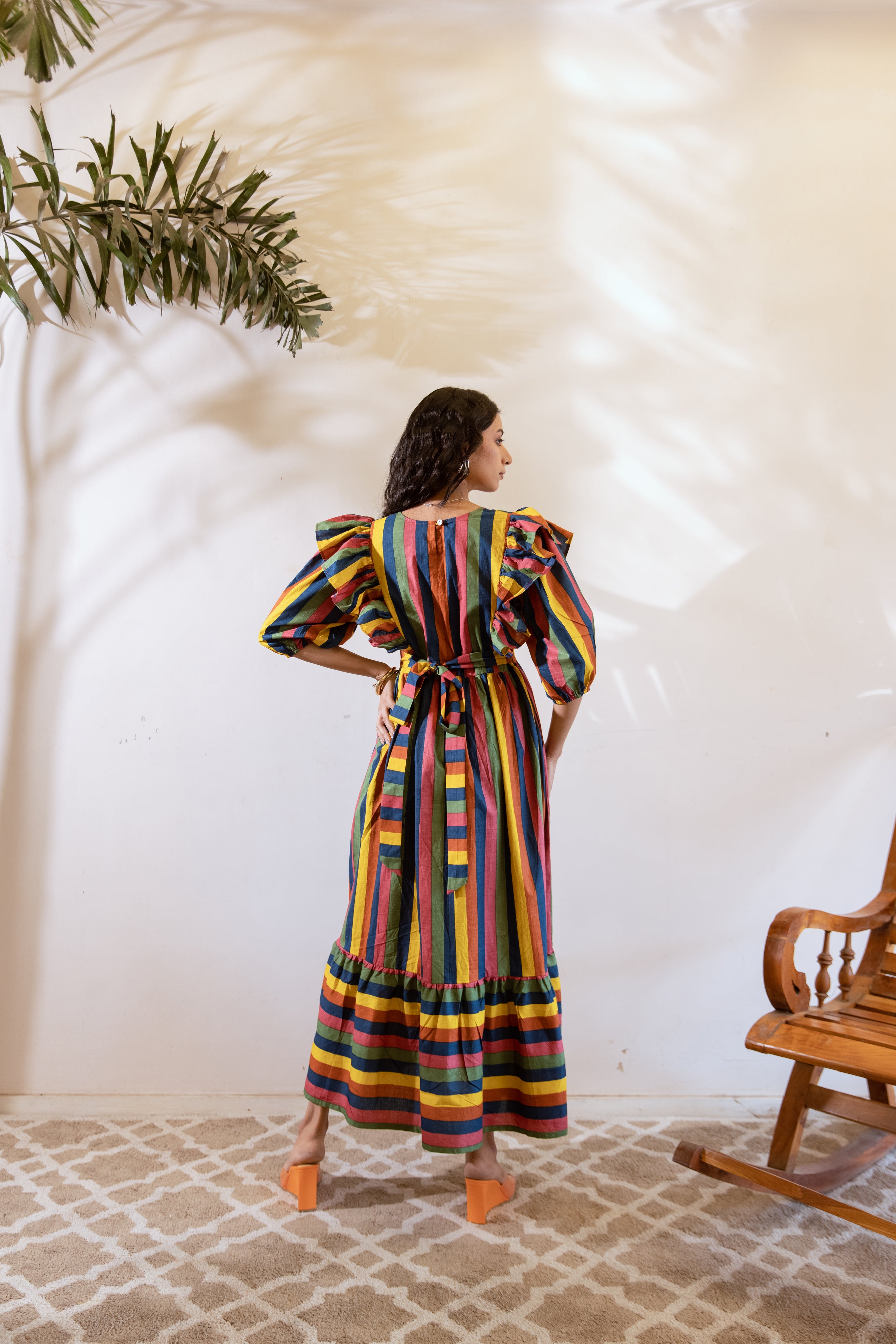 Bagh Multicoloured stripes dress