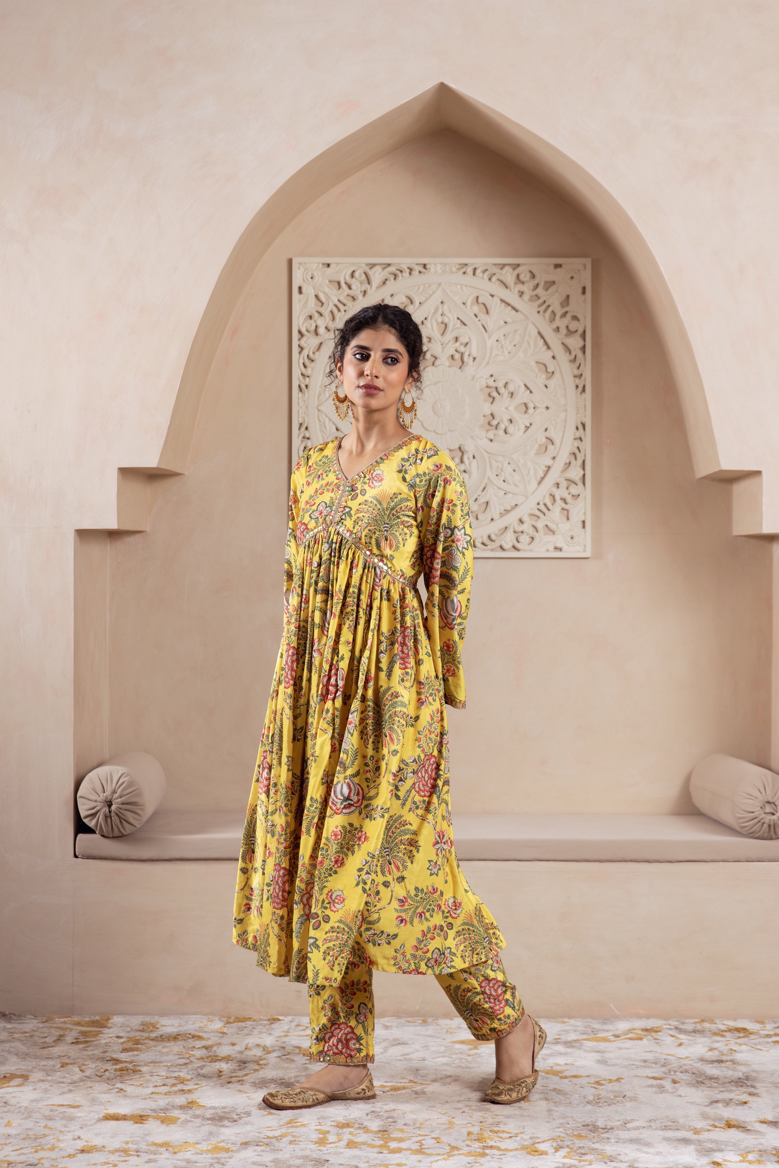 FIRGUN YELLOW VELVET TWIN SET