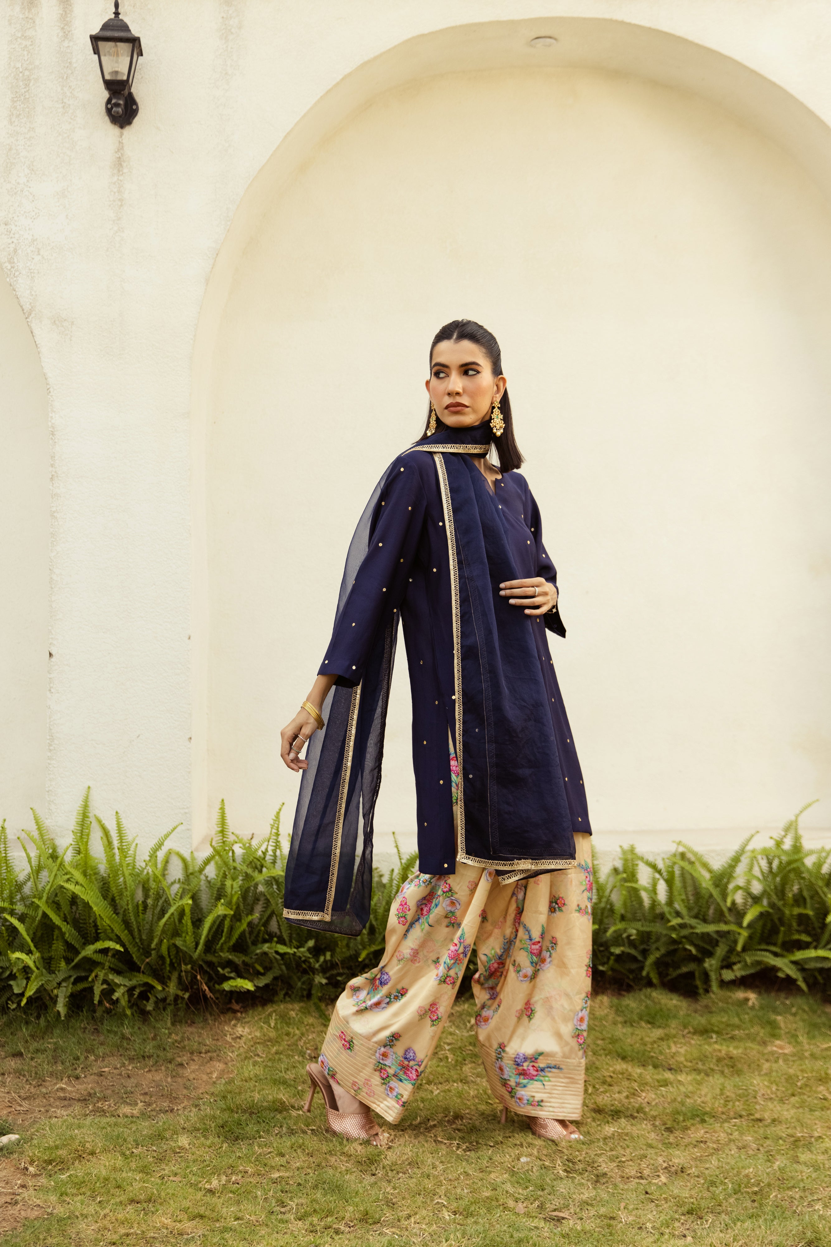 Noor Farshi Salwar Navy blue set