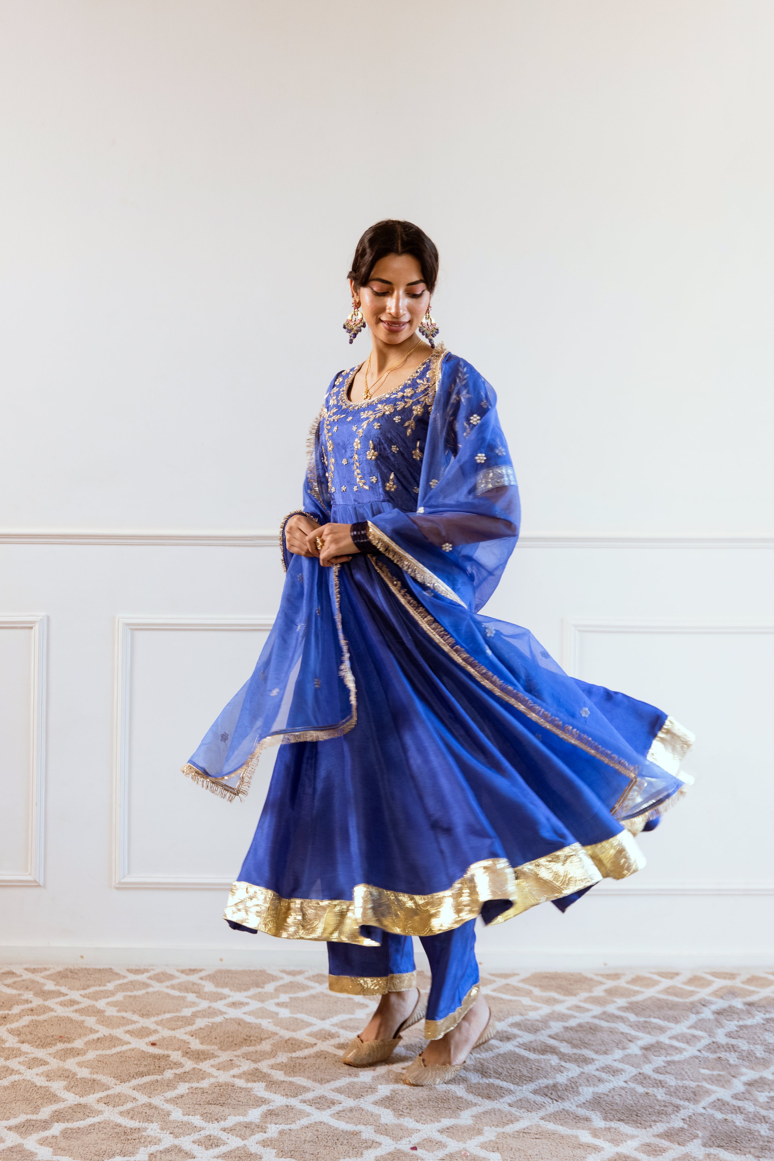 Salma Sitara Blue Gotta Anarkali Set