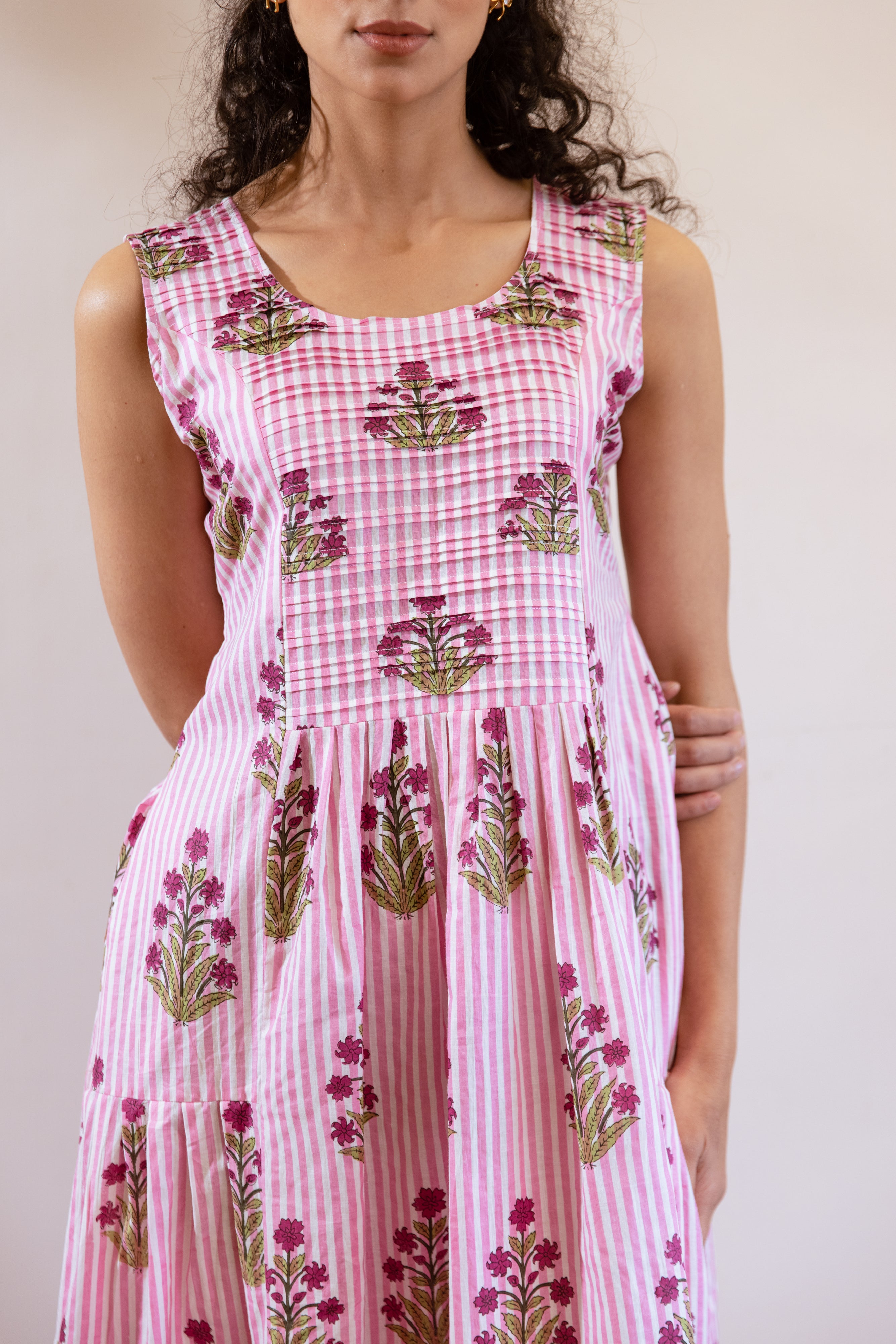 Bagh Pintucks Pink dress