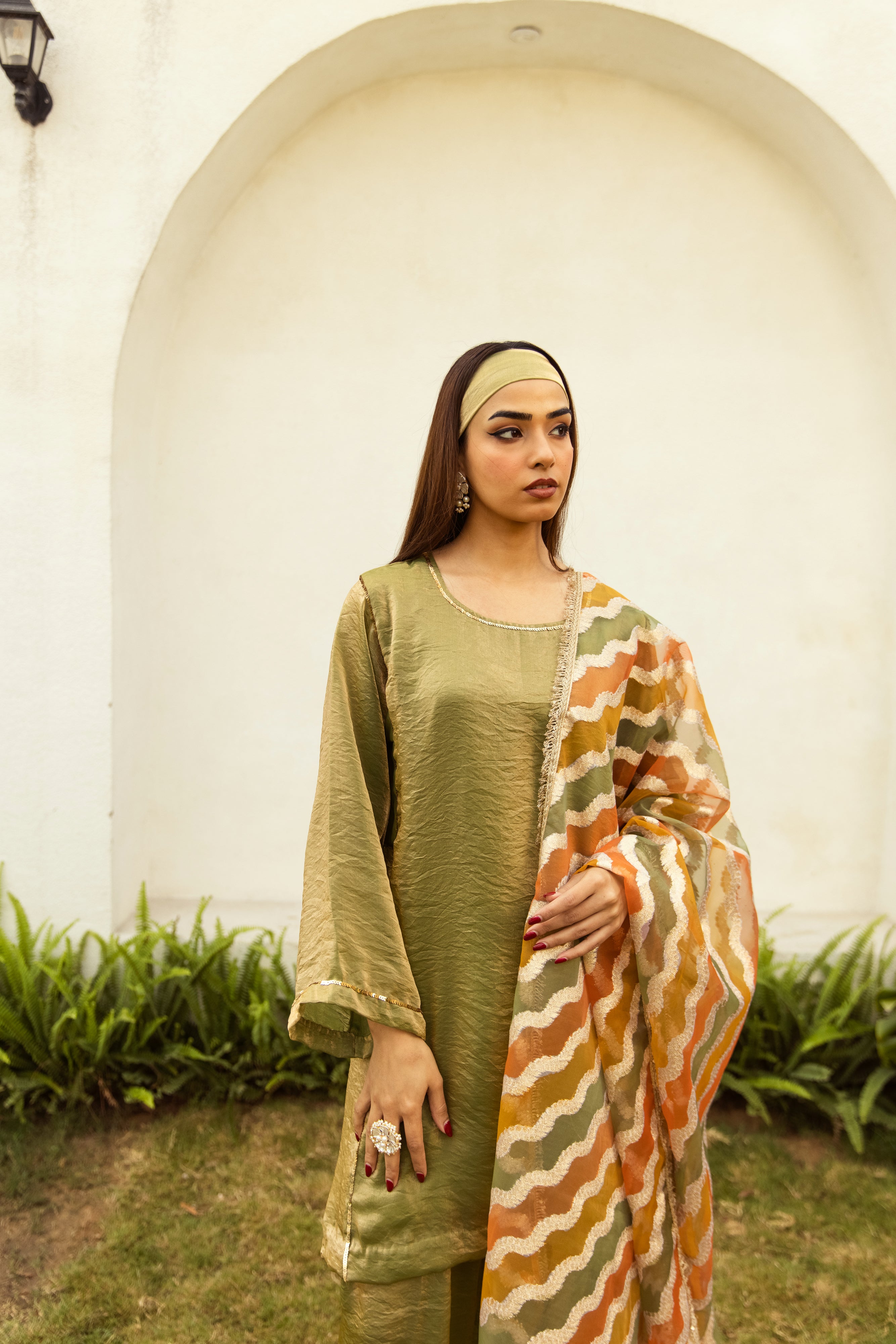 Noor Farshi Salwar Green set