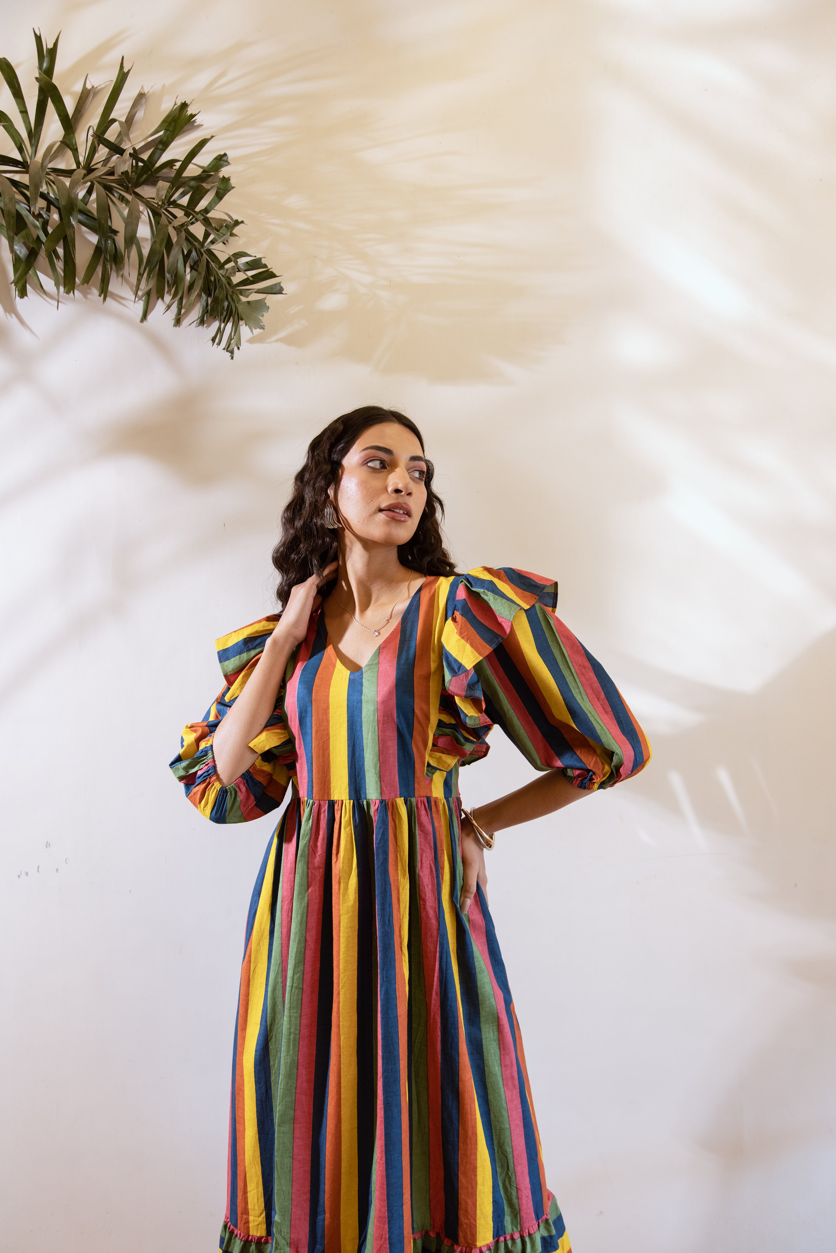 Bagh Multicoloured stripes dress